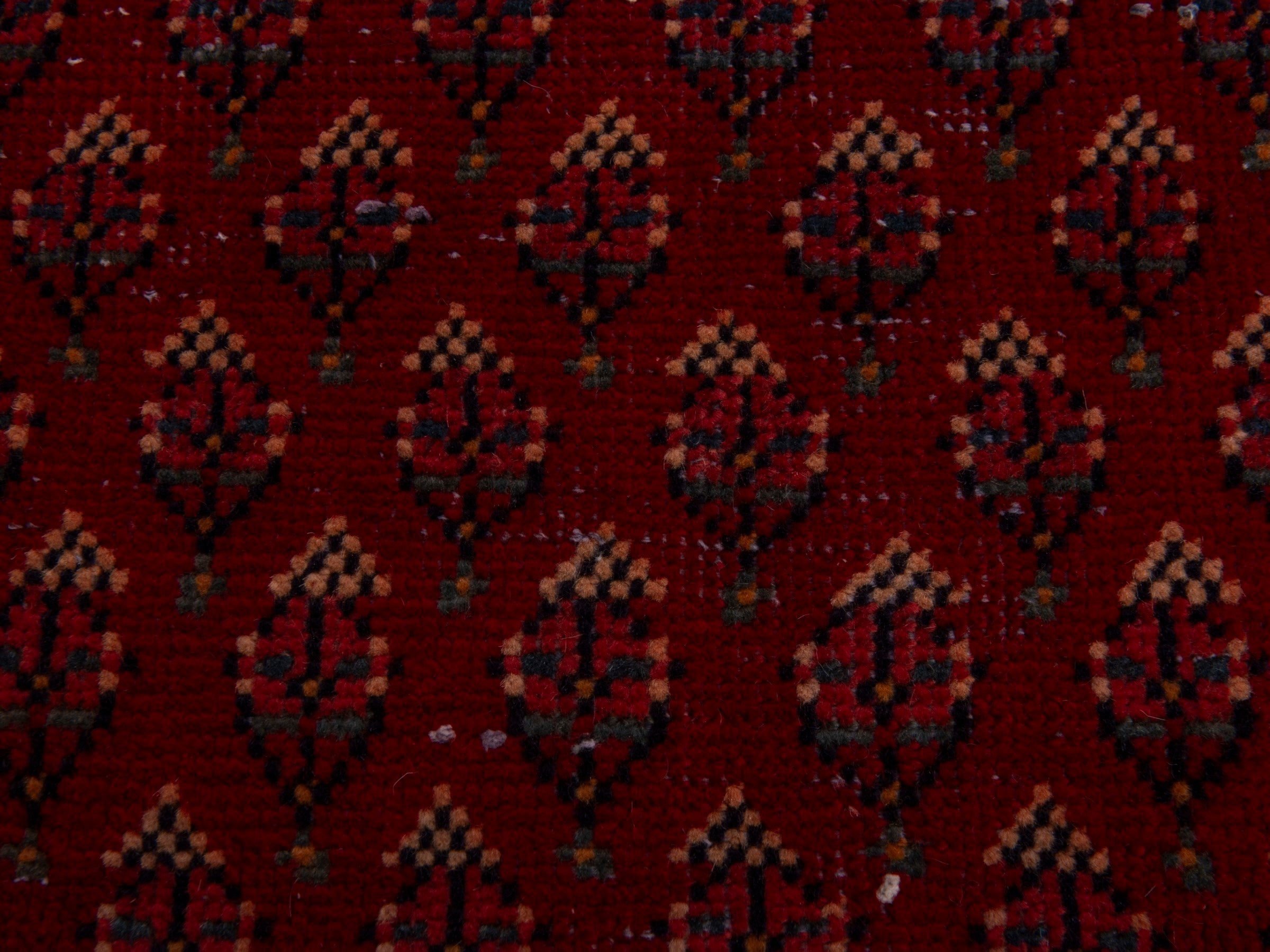 Persian Botteh runner rug in deep red and faded red, view 9 of 15
