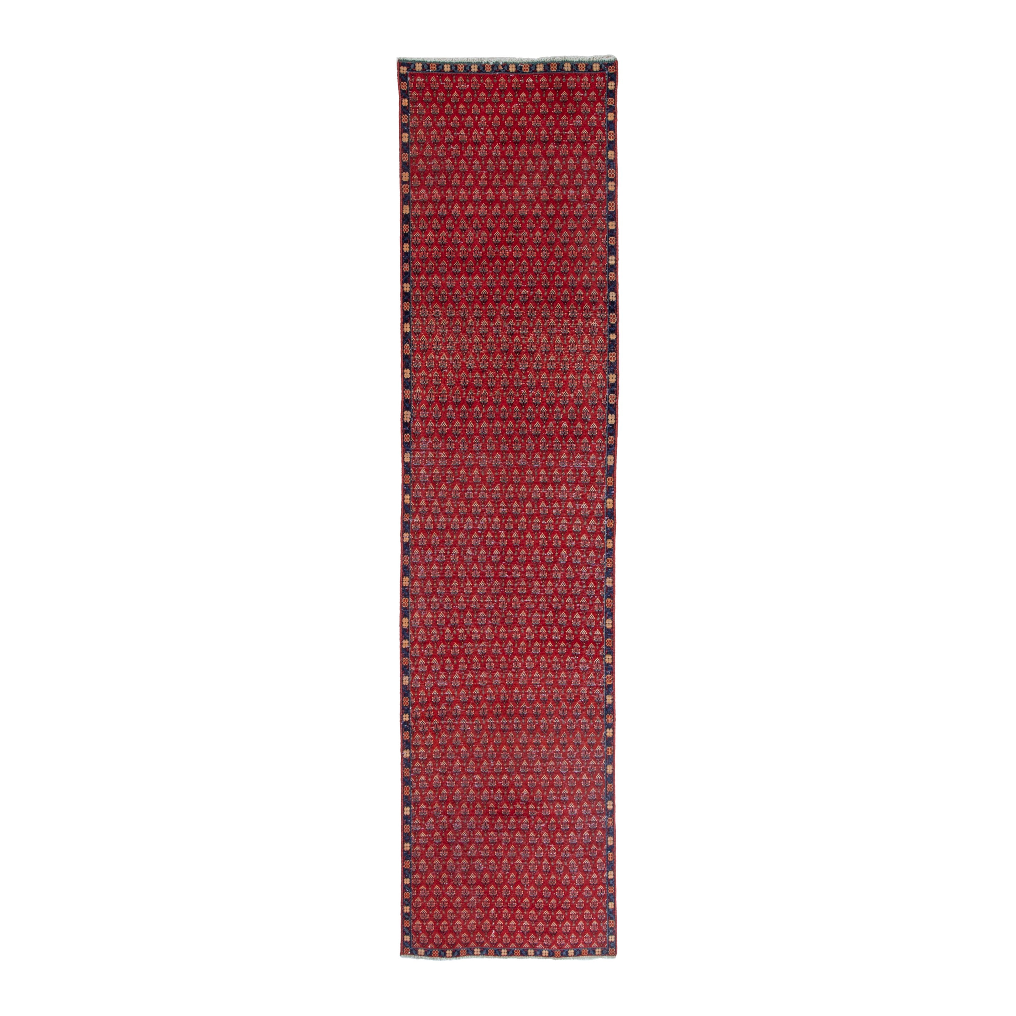 Persian Botteh runner rug in deep red and faded red, 2'9" x 11'2"