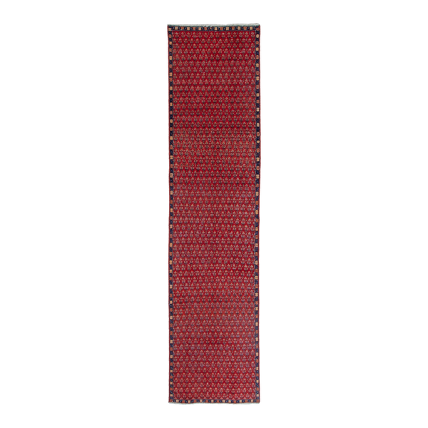 Persian Botteh runner rug in deep red and faded red, 2'9" x 11'2"