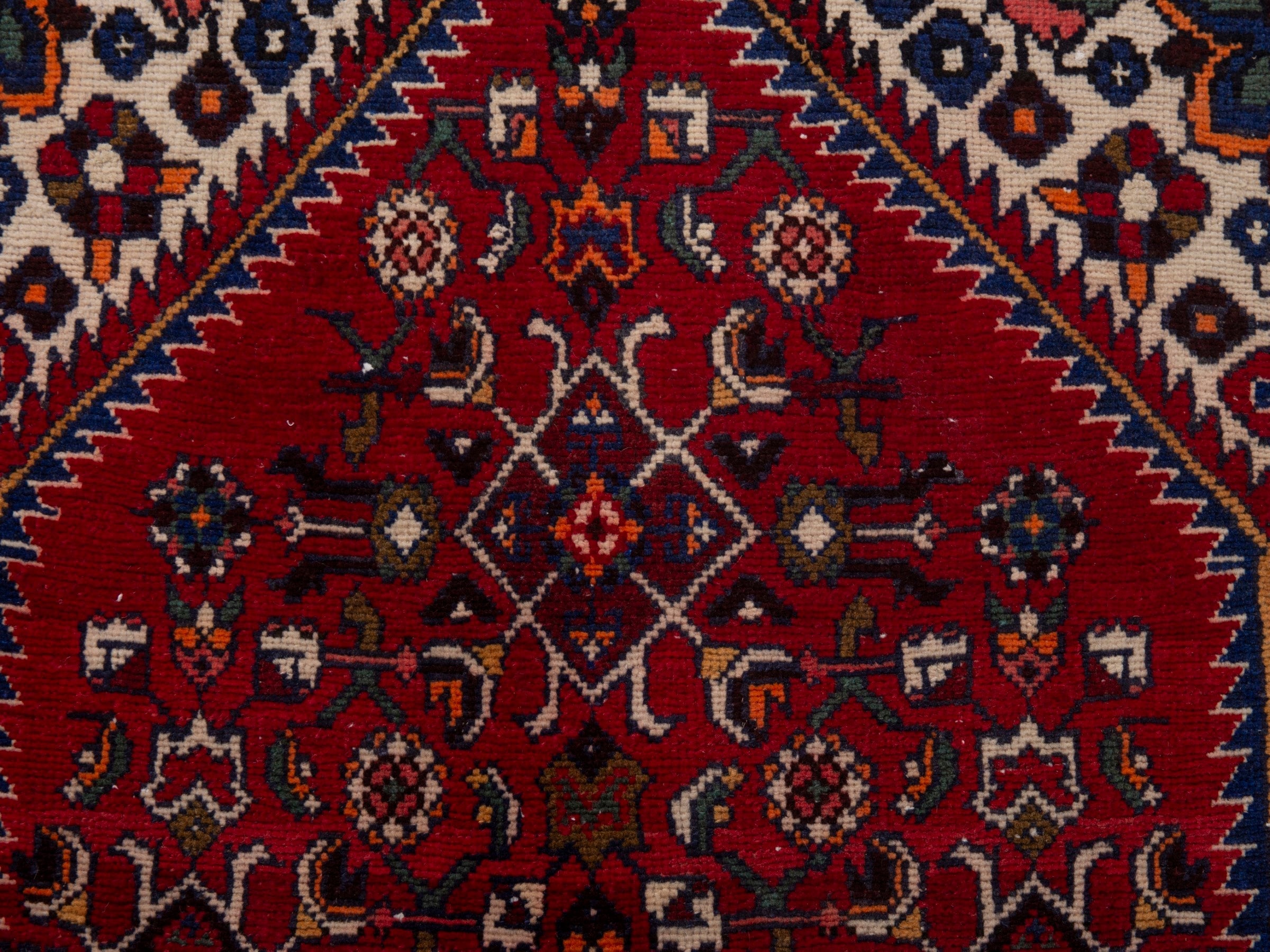 Persian Hamedan runner rug in burgundy and dark brown, view 13 of 18