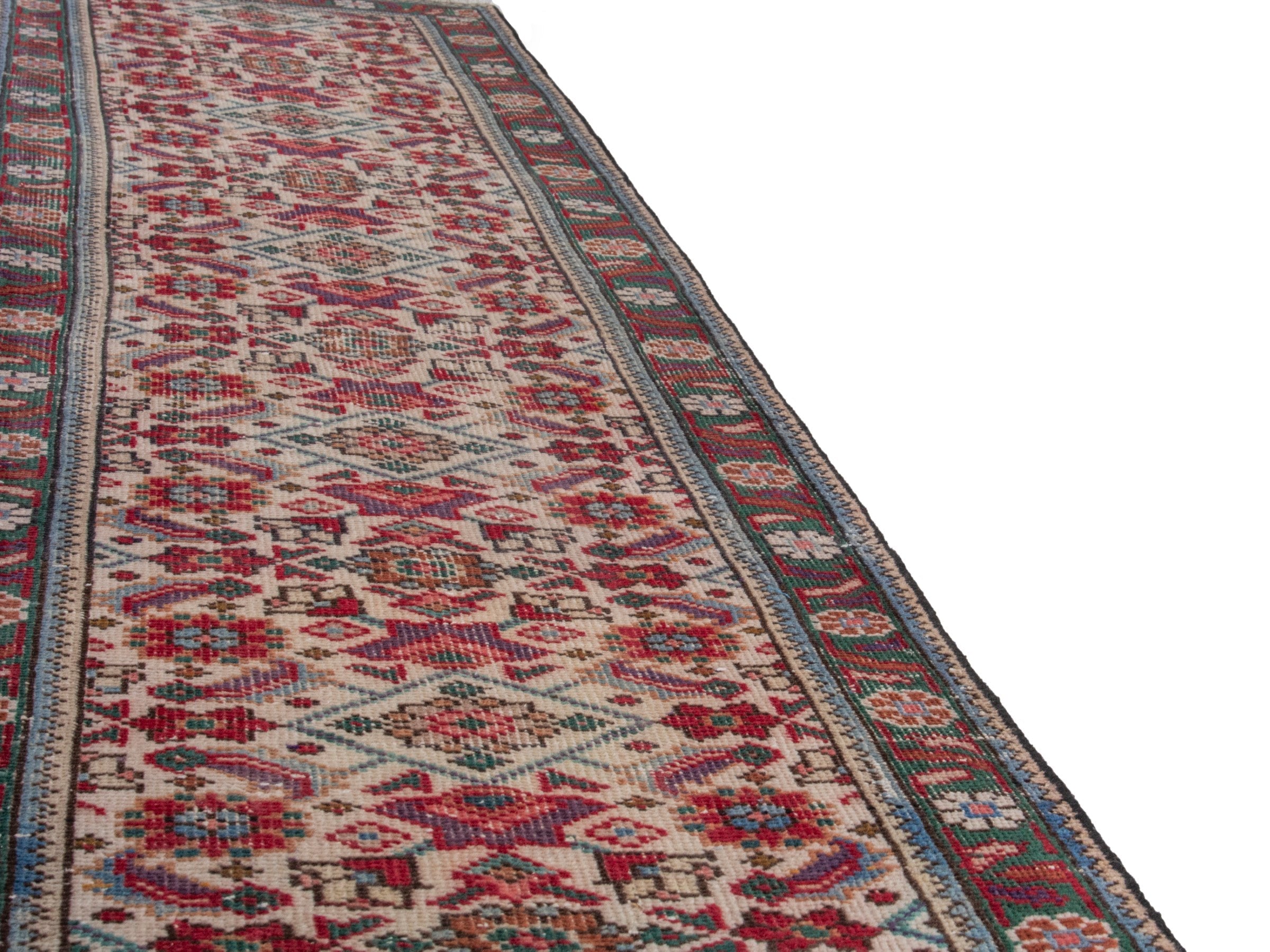 Persian Tabriz runner rug in burgundy and charcoal, view 10 of 17