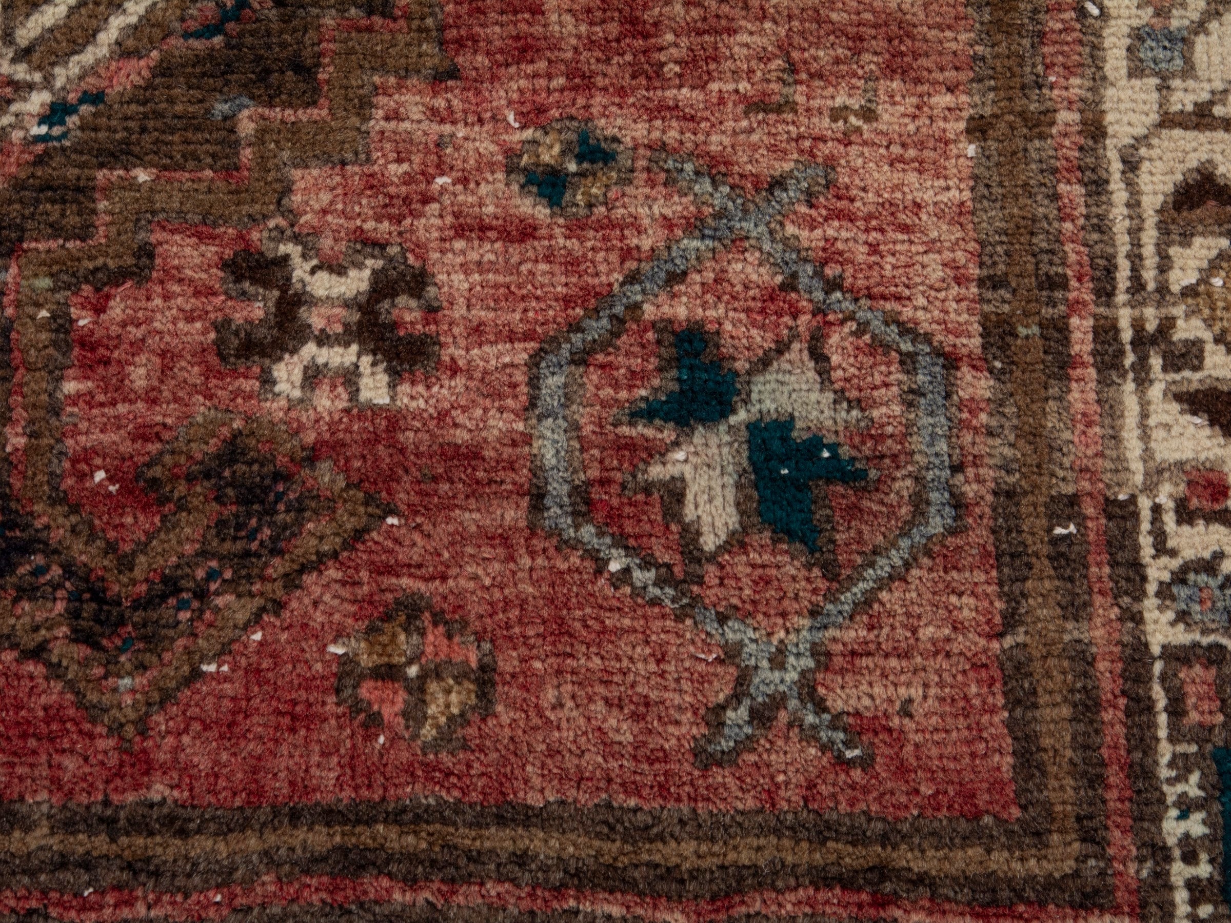 Persian Azerbaijan runner rug in muted pink and cream, view 11 of 17