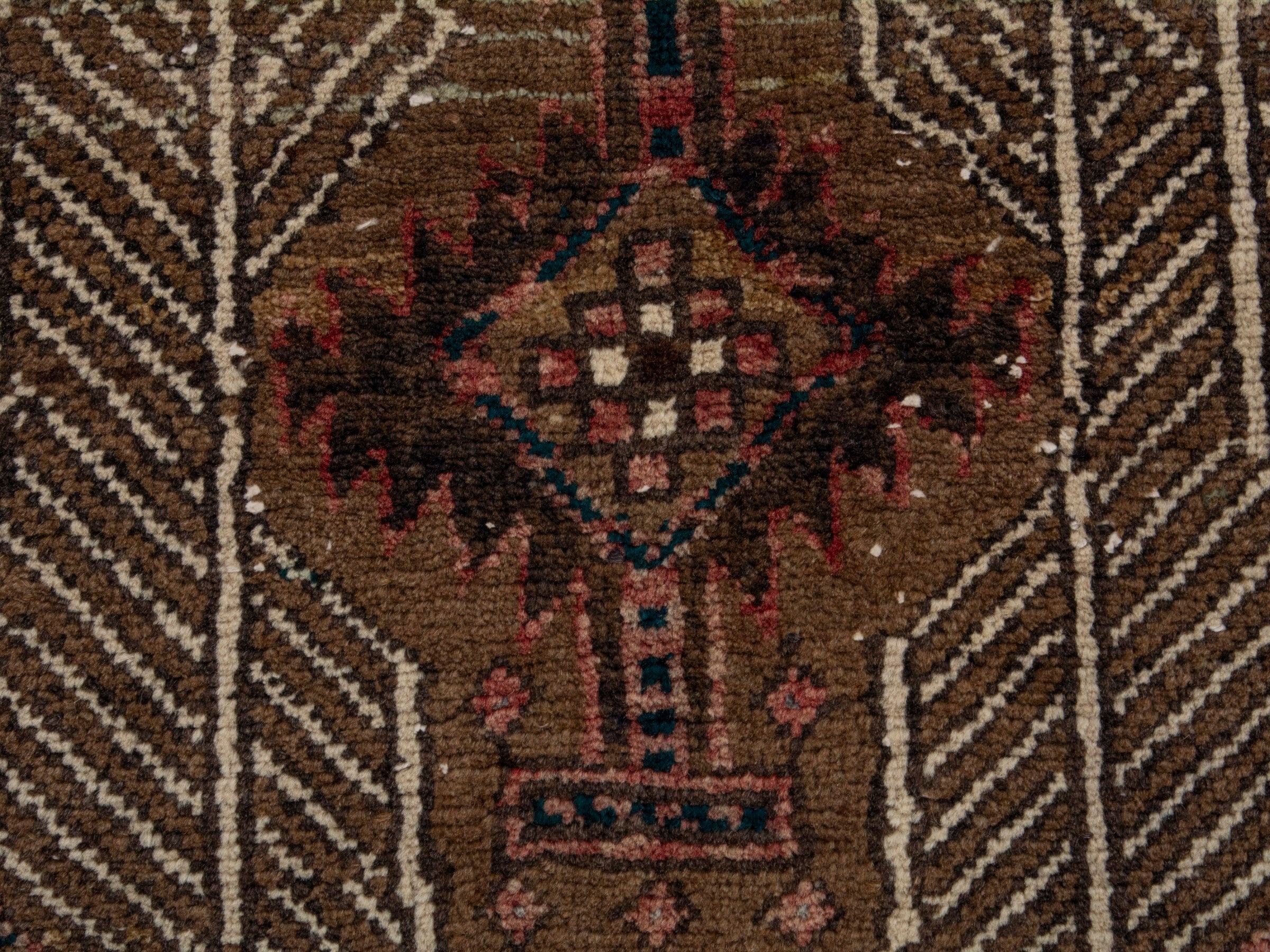 Persian Azerbaijan runner rug in muted pink and cream, view 12 of 17