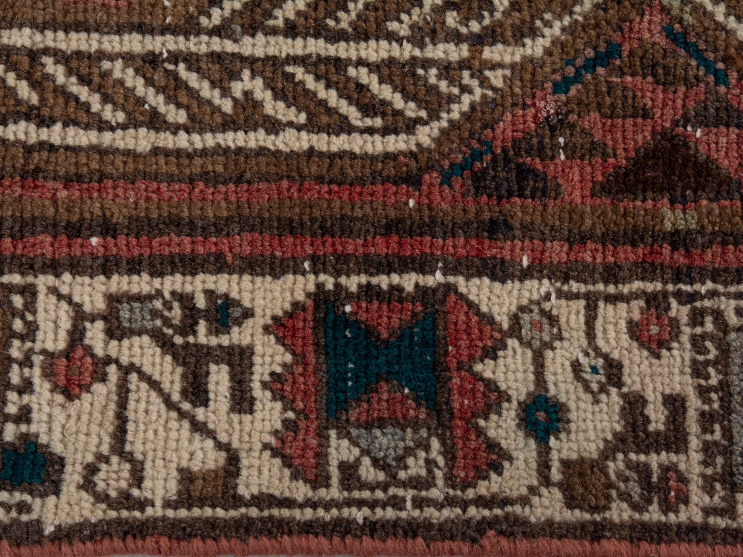 Persian Azerbaijan runner rug in muted pink and cream, view 13 of 17