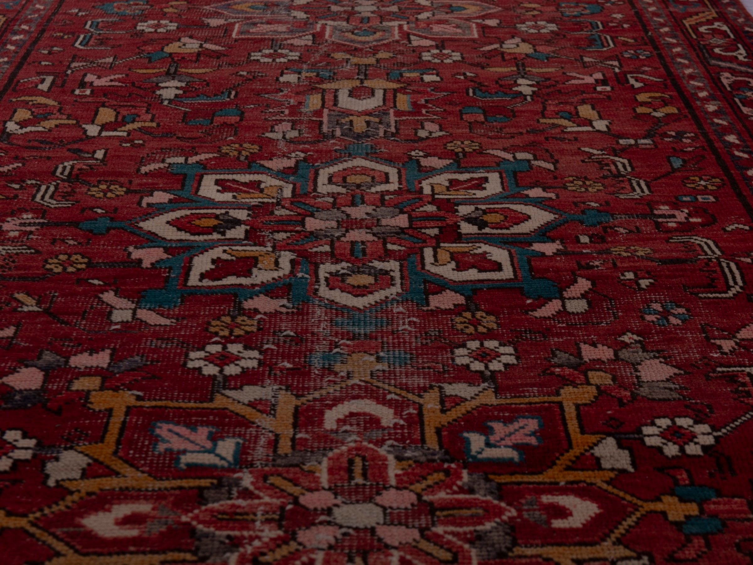 Persian Gorevan runner rug in burgundy and cream, view 10 of 18