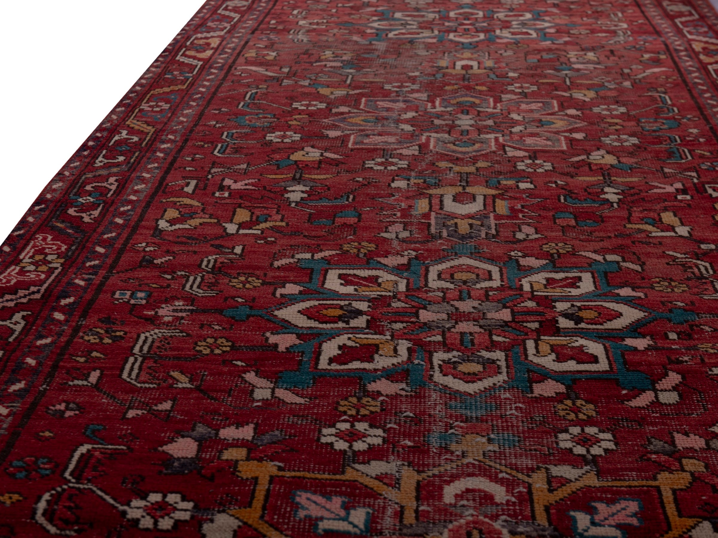 Persian Gorevan runner rug in burgundy and cream, view 9 of 18