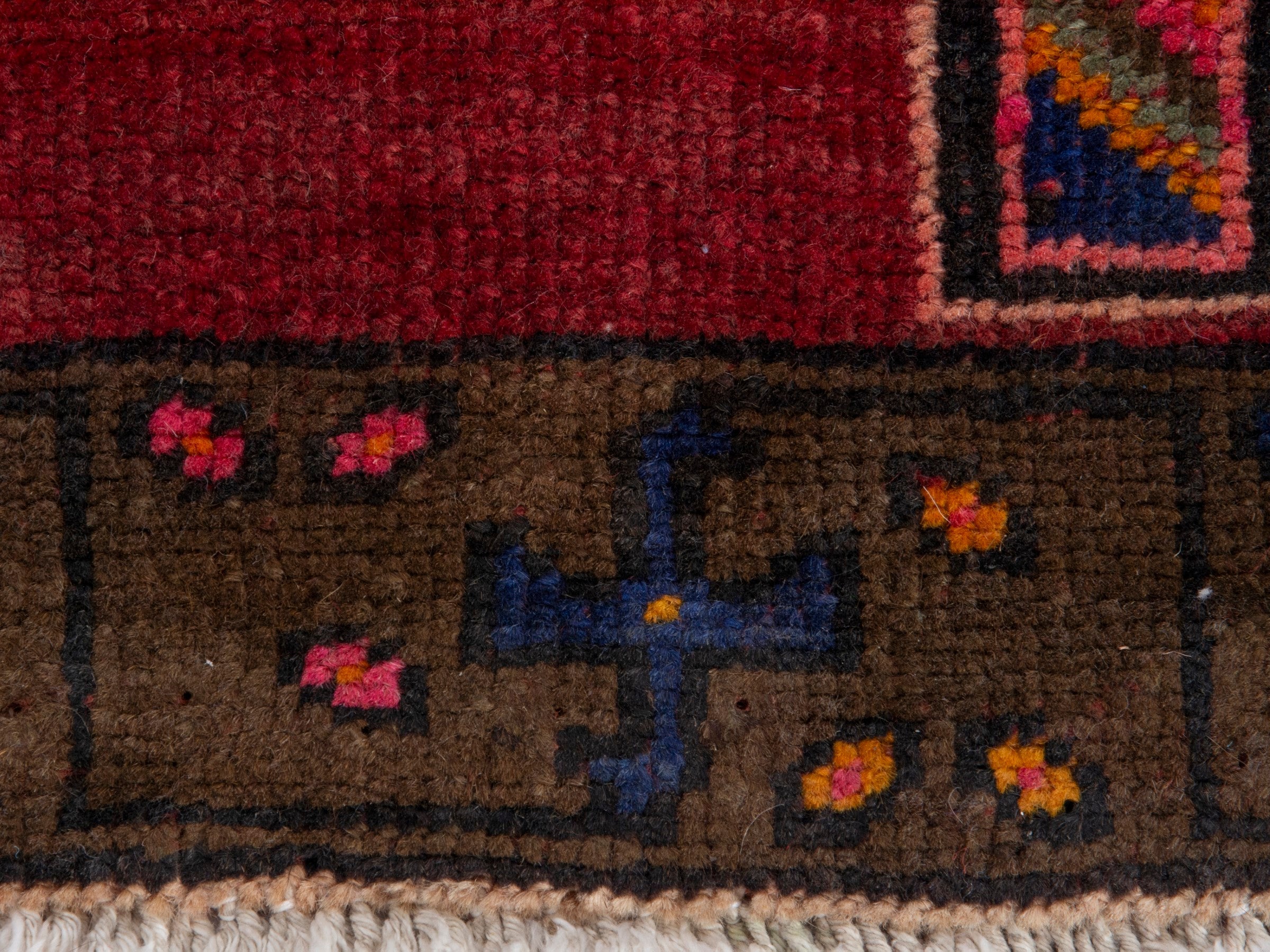 Persian Azerbaijan runner rug in deep red and burgundy, view 11 of 18