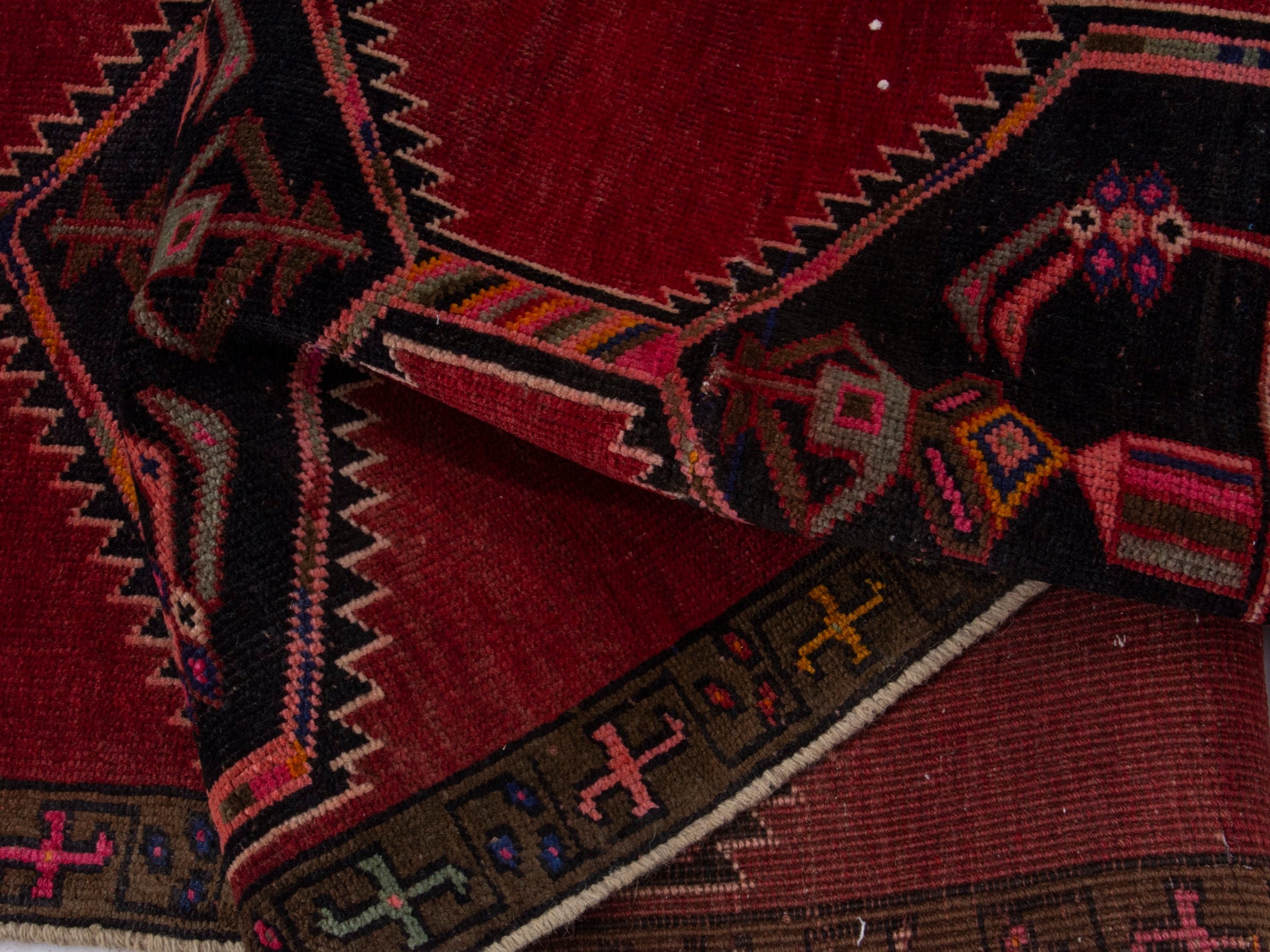 Persian Azerbaijan runner rug in deep red and burgundy, view 15 of 18