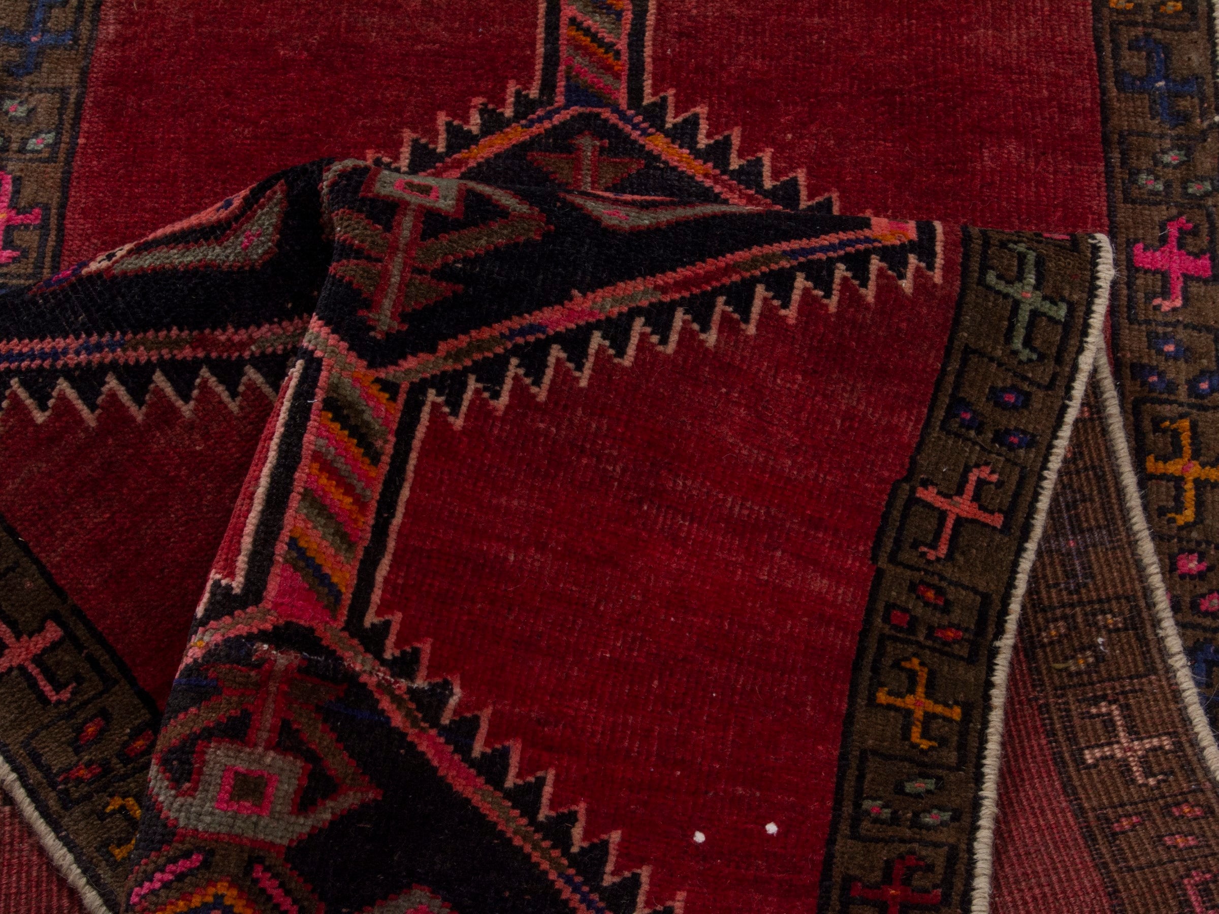 Persian Azerbaijan runner rug in deep red and burgundy, view 16 of 18
