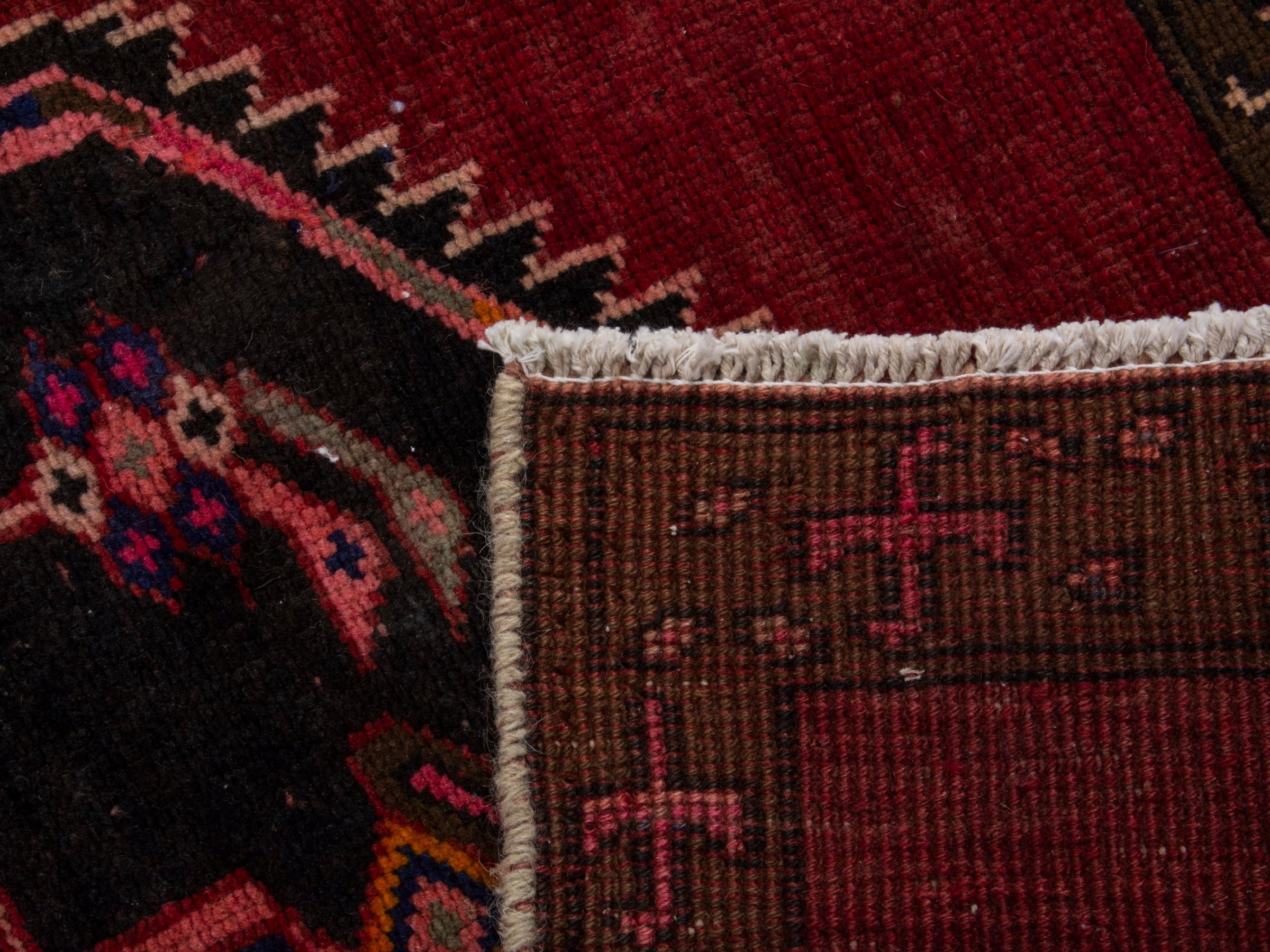 Persian Azerbaijan runner rug in deep red and burgundy, view 18 of 18
