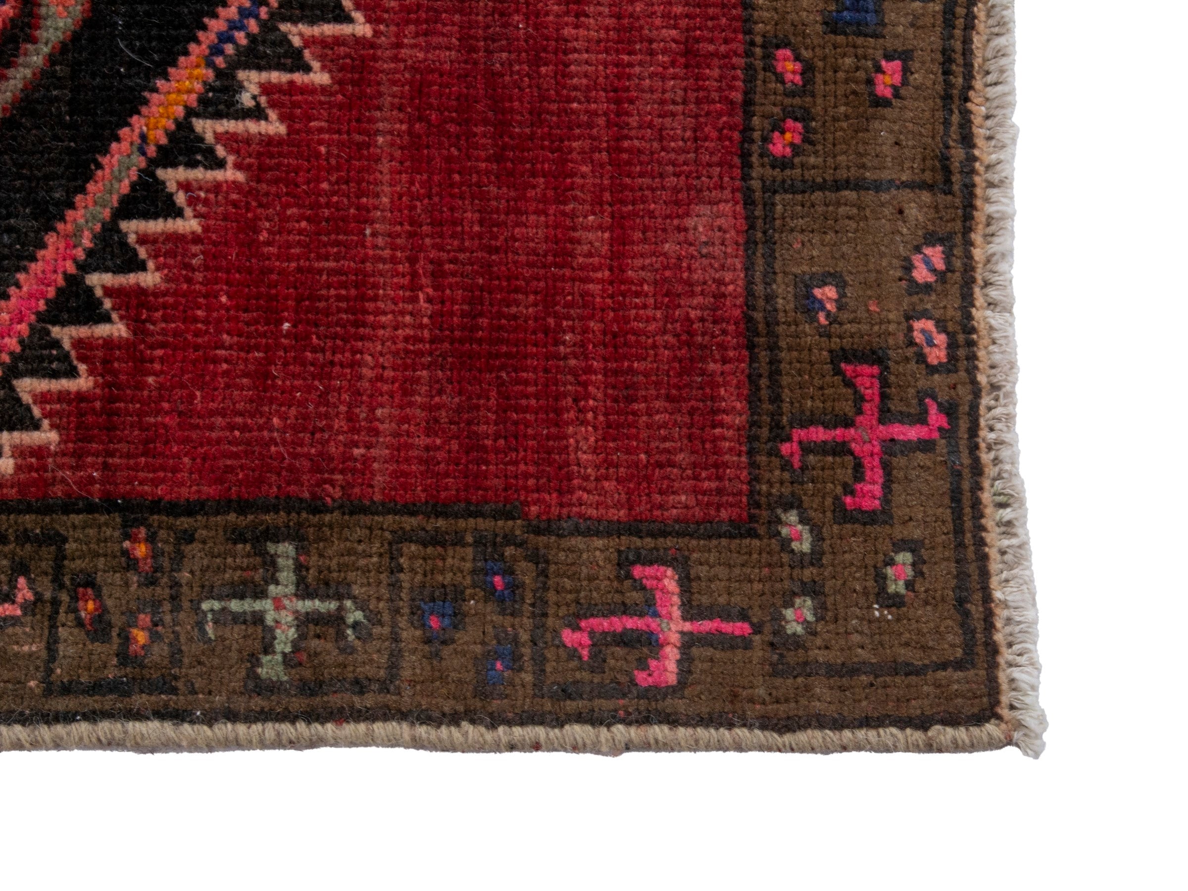 Persian Azerbaijan runner rug in deep red and burgundy, view 5 of 18
