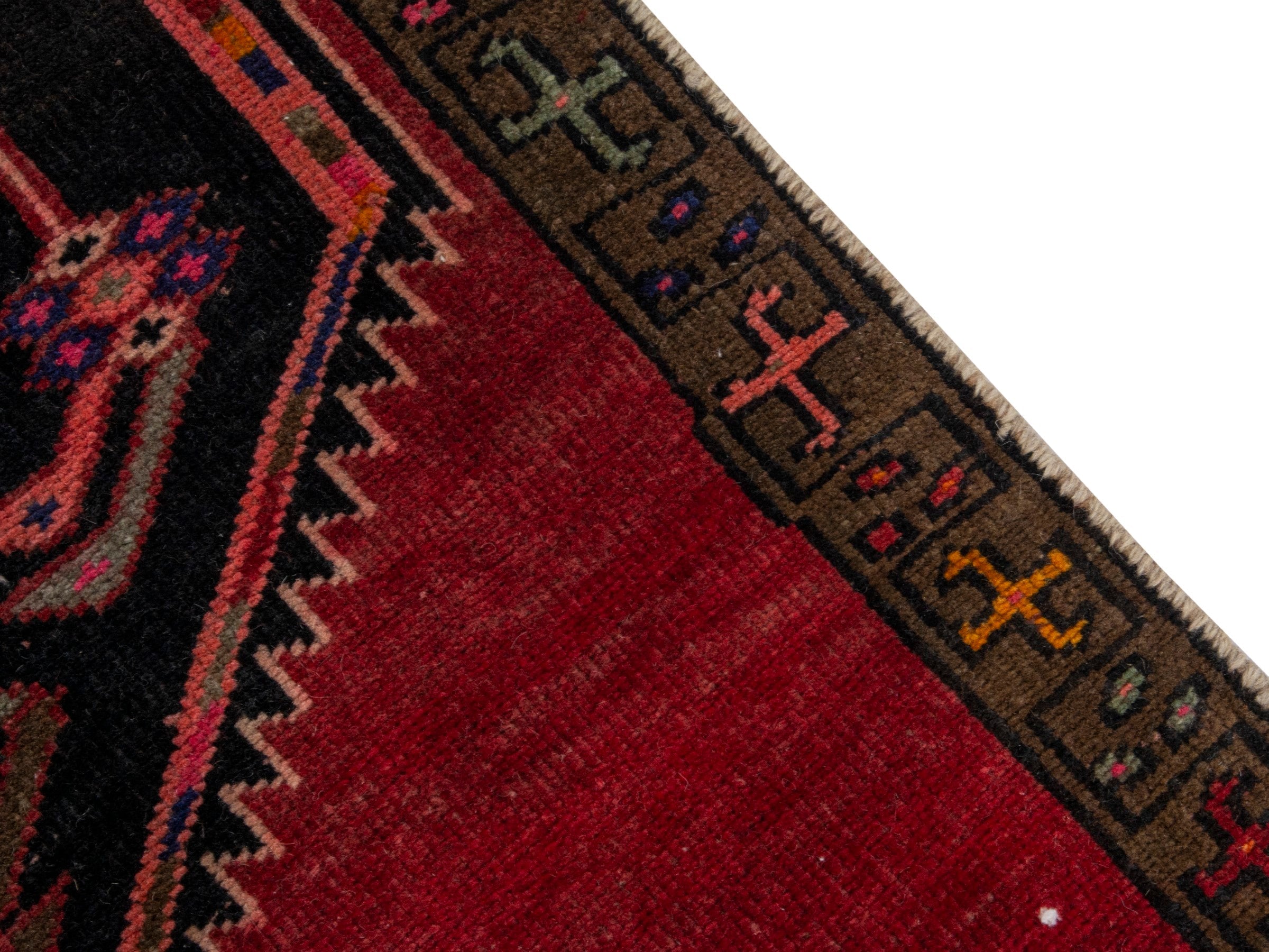 Persian Azerbaijan runner rug in deep red and burgundy, view 7 of 18