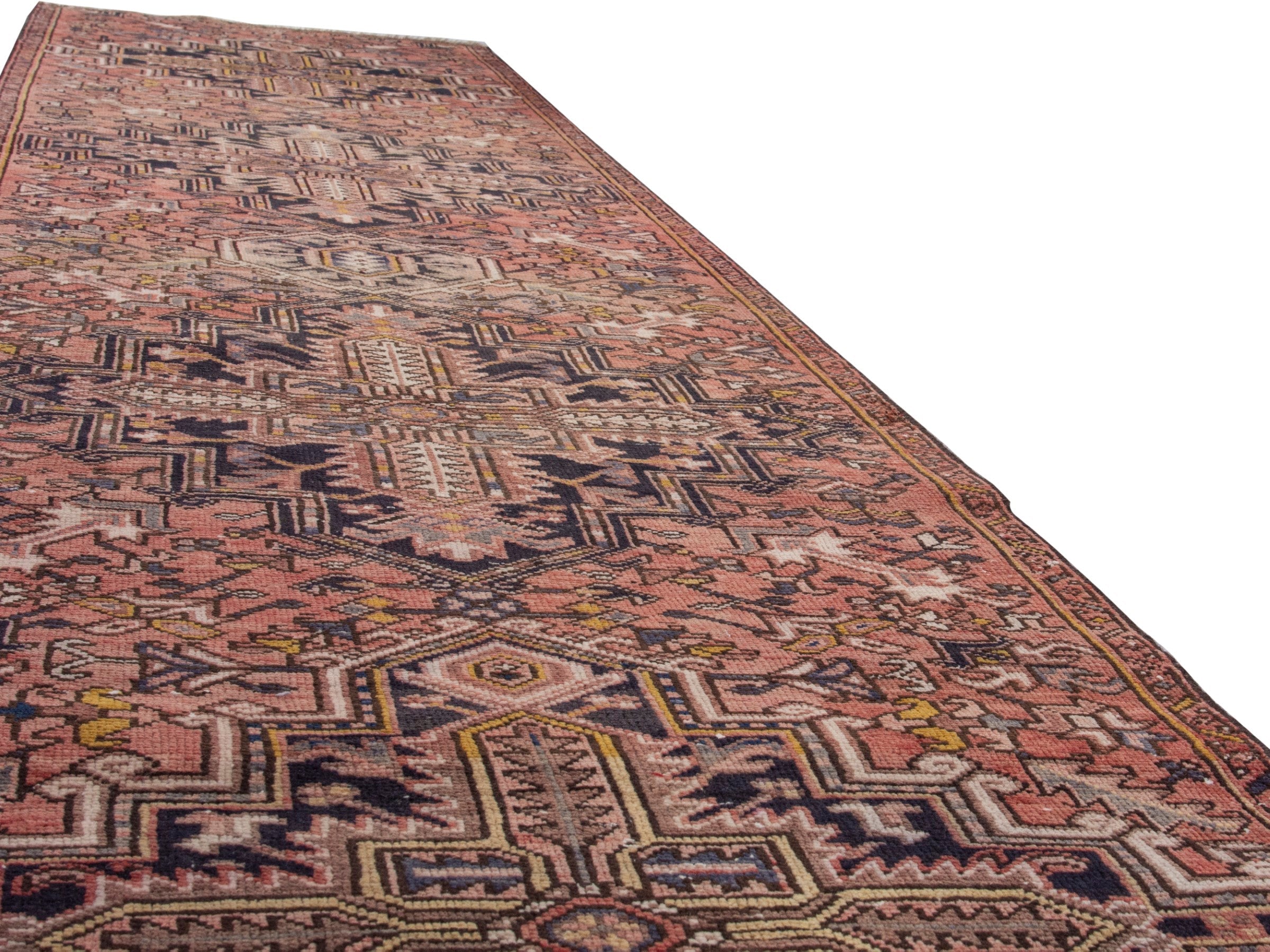 Persian Gorevan runner rug in burgundy and dark blue, view 10 of 19
