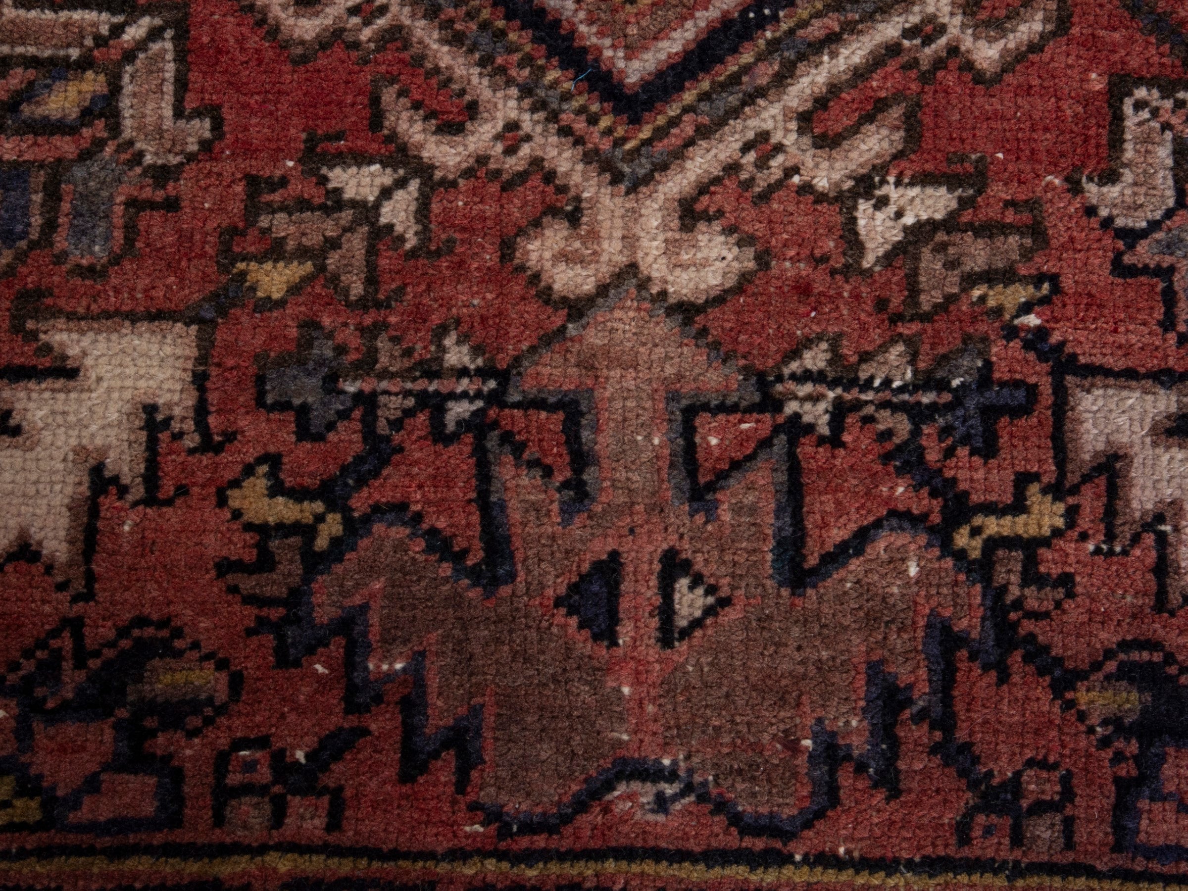 Persian Gorevan runner rug in burgundy and dark blue, view 11 of 19