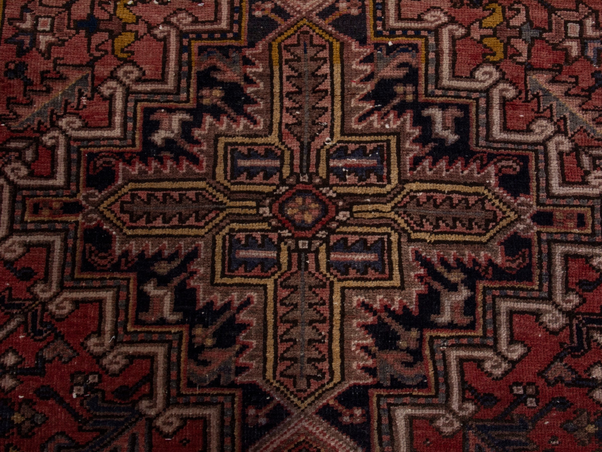 Persian Gorevan runner rug in burgundy and dark blue, view 12 of 19