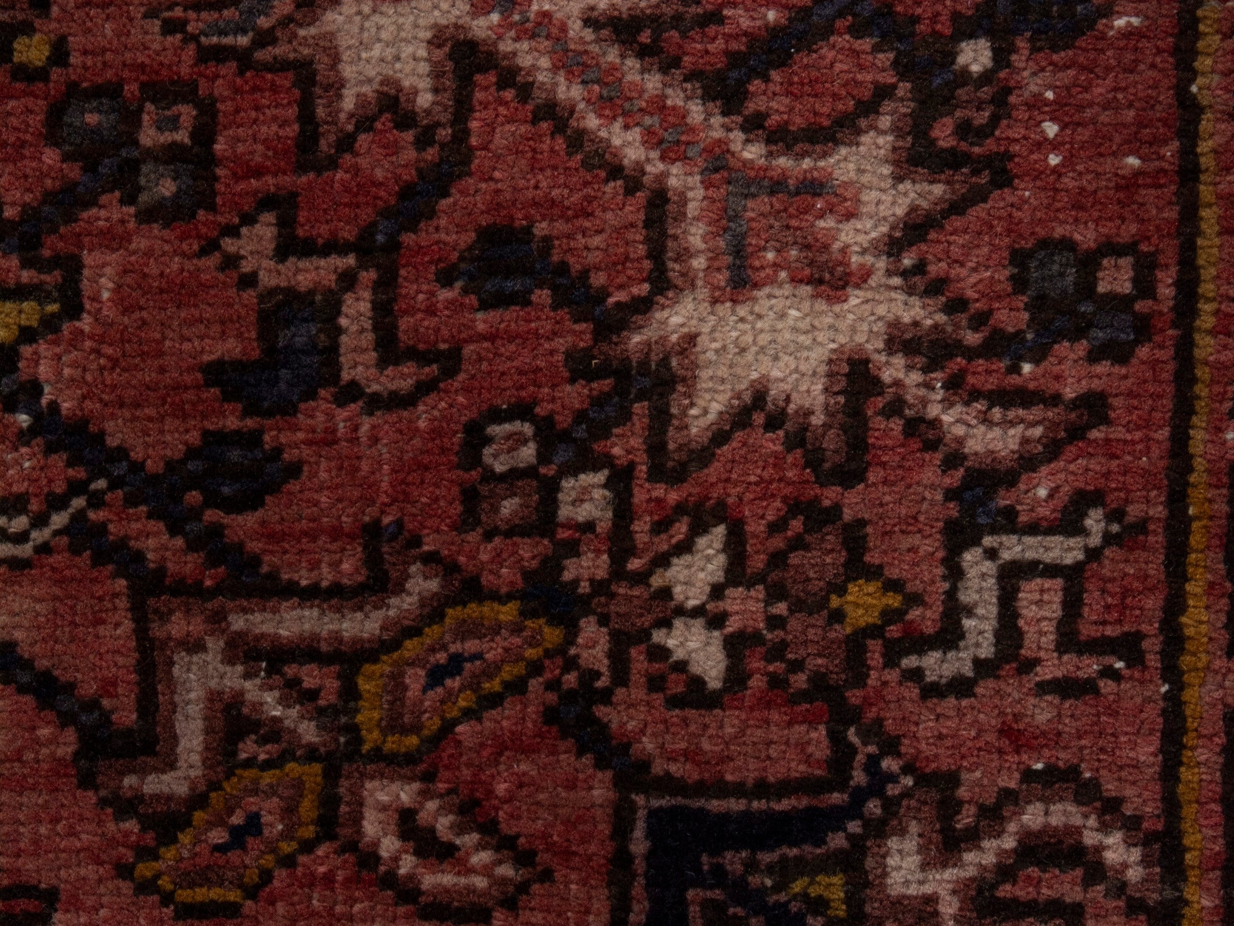 Persian Gorevan runner rug in burgundy and dark blue, view 13 of 19