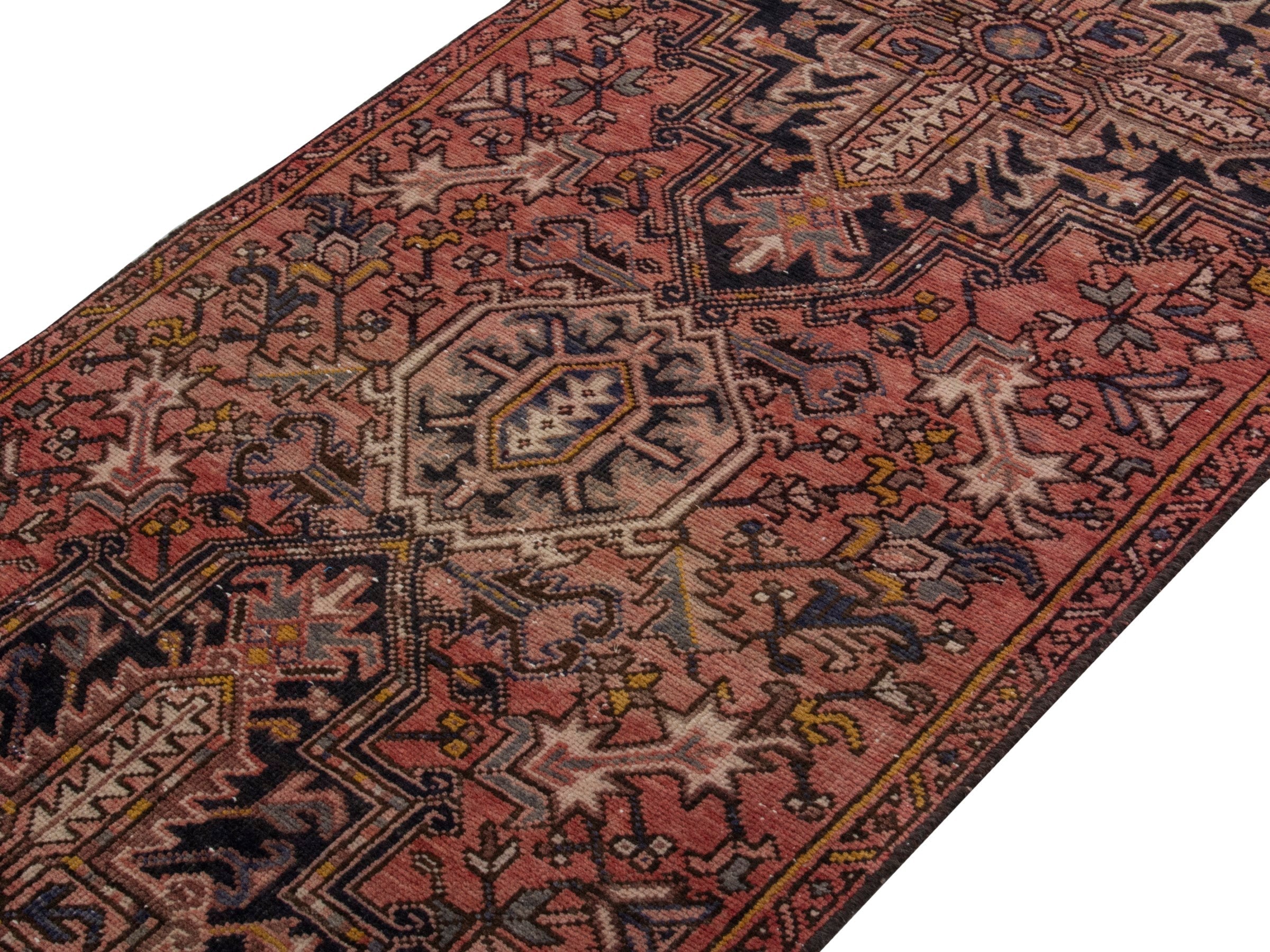 Persian Gorevan runner rug in burgundy and dark blue, view 4 of 19
