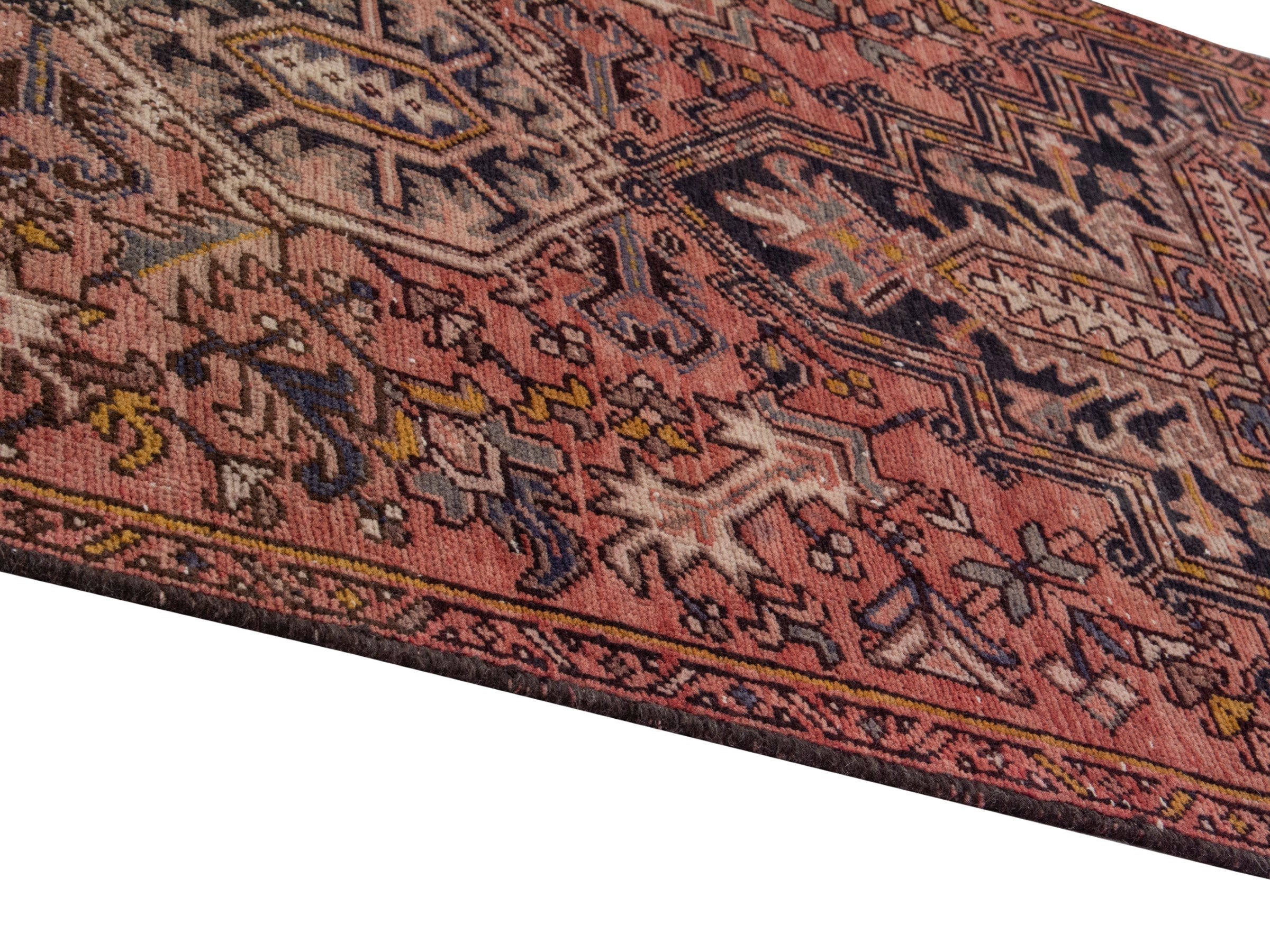 Persian Gorevan runner rug in burgundy and dark blue, view 8 of 19