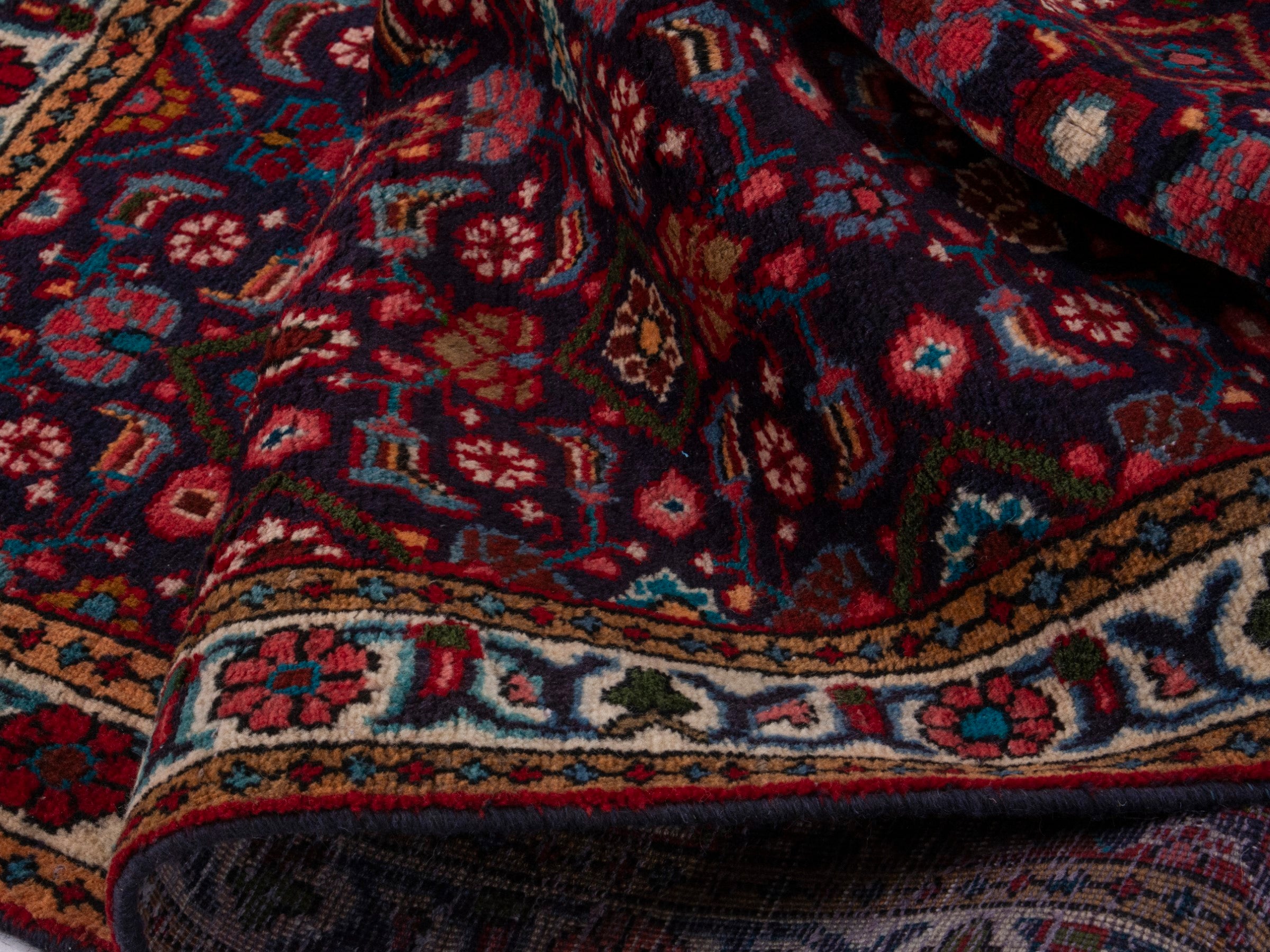 Persian Mahal runner rug in burgundy and off-white, view 15 of 18