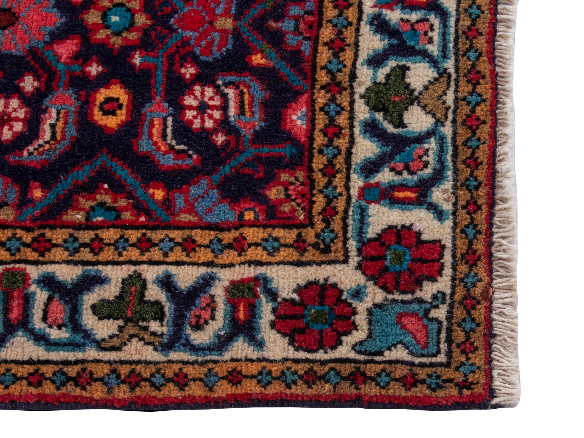 Persian Mahal runner rug in burgundy and off-white, view 5 of 18