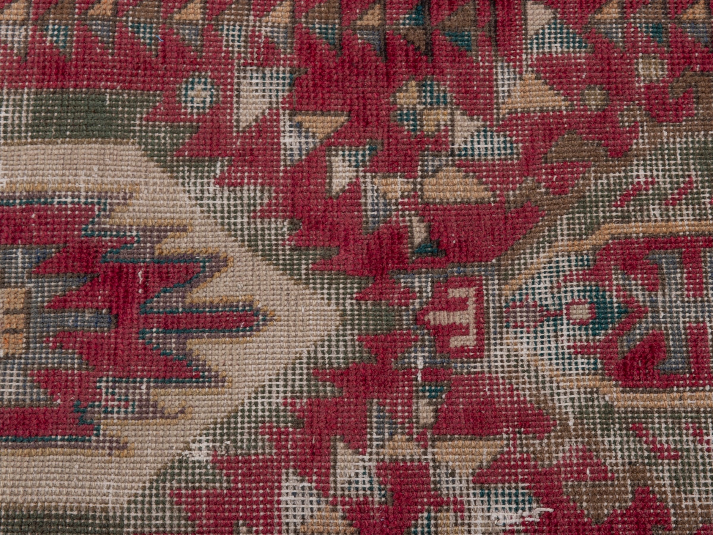 Persian Tabriz runner rug in burgundy and ivory, view 12 of 19