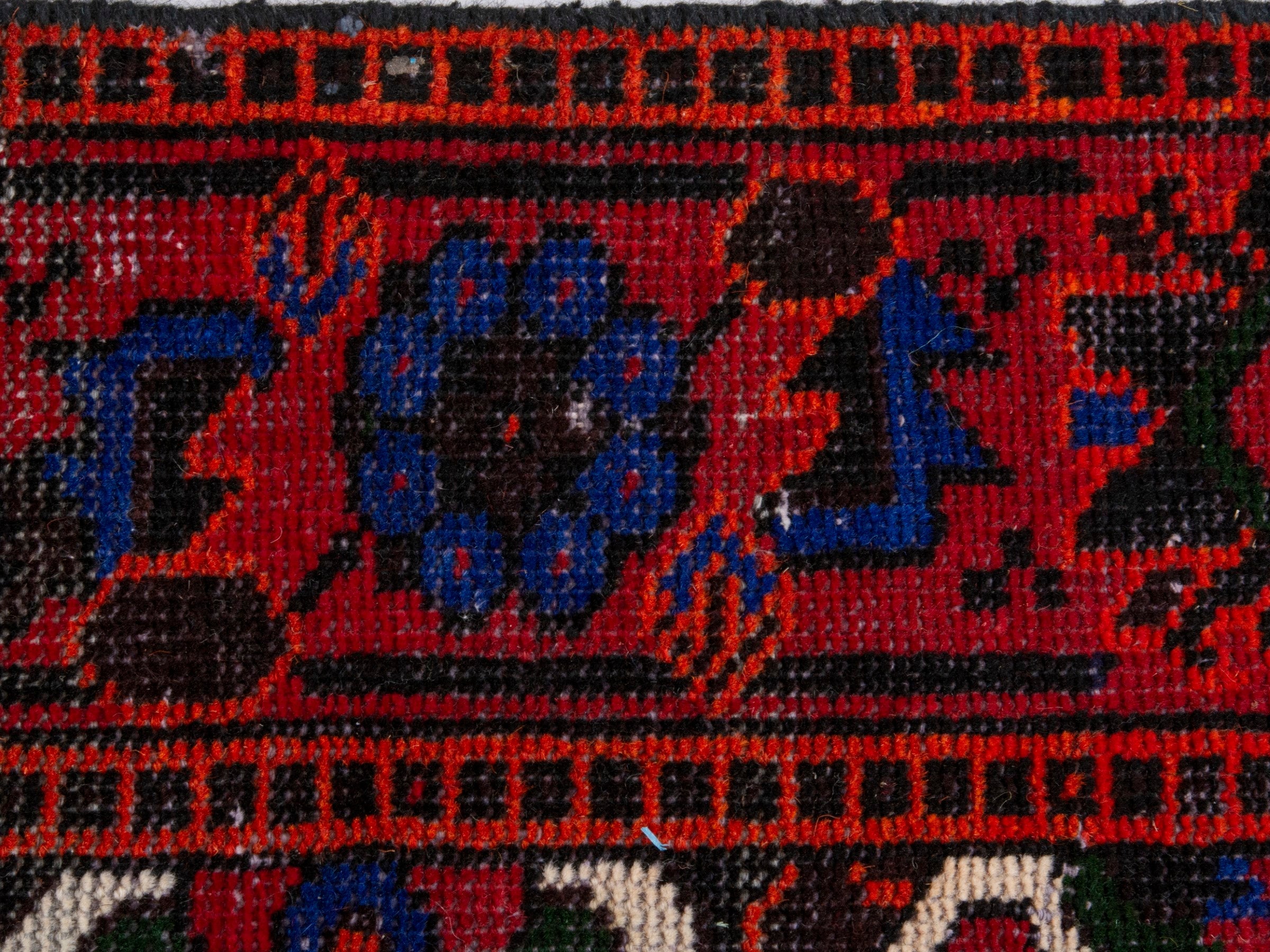 Persian Ferdos runner rug in burgundy and deep red, view 11 of 18