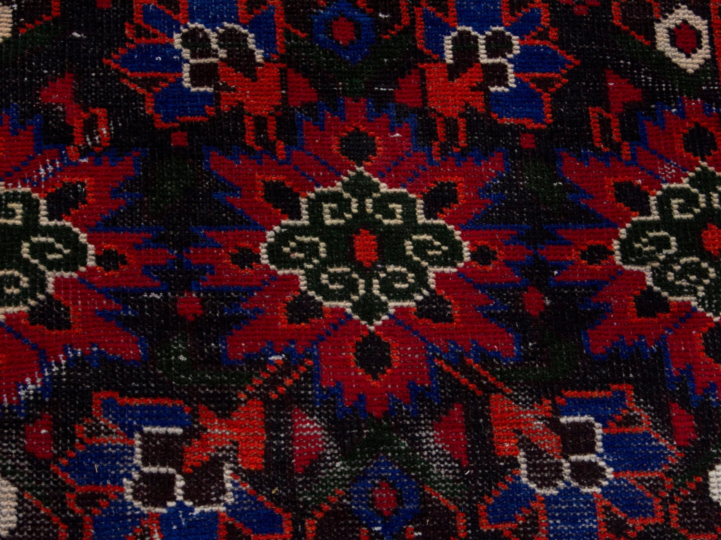 Persian Ferdos runner rug in burgundy and deep red, view 12 of 18