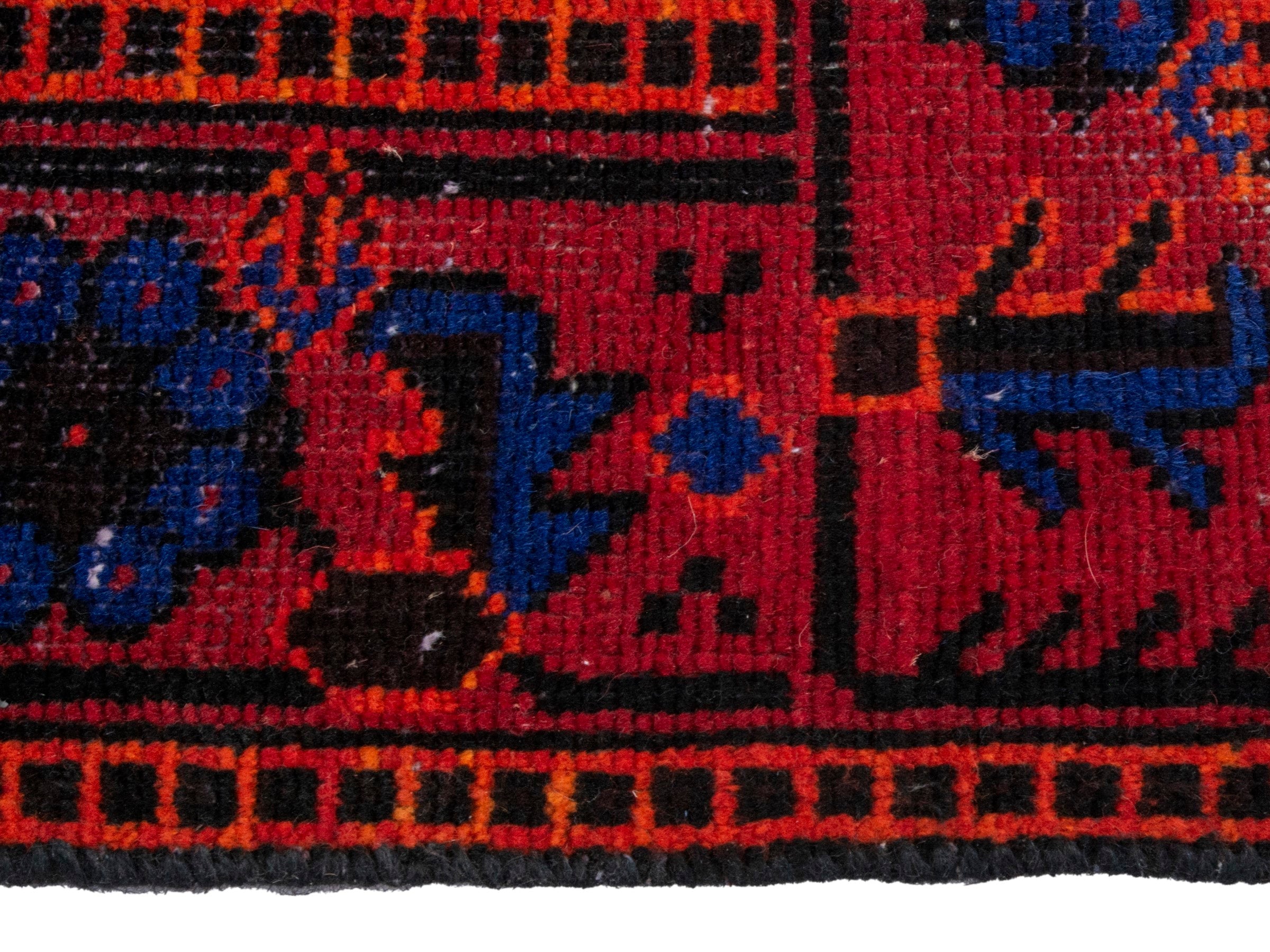 Persian Ferdos runner rug in burgundy and deep red, view 5 of 18