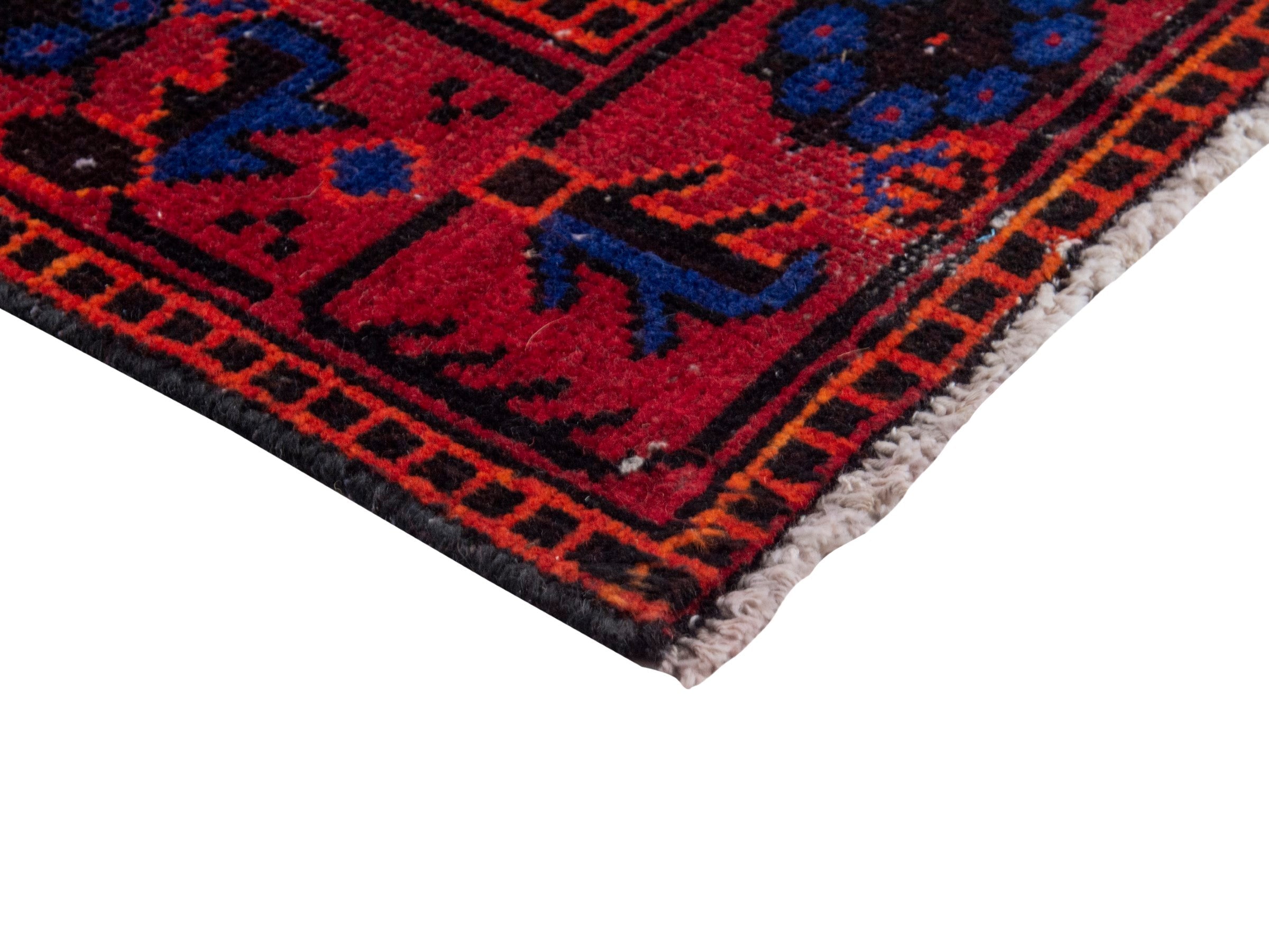 Persian Ferdos runner rug in burgundy and deep red, view 6 of 18