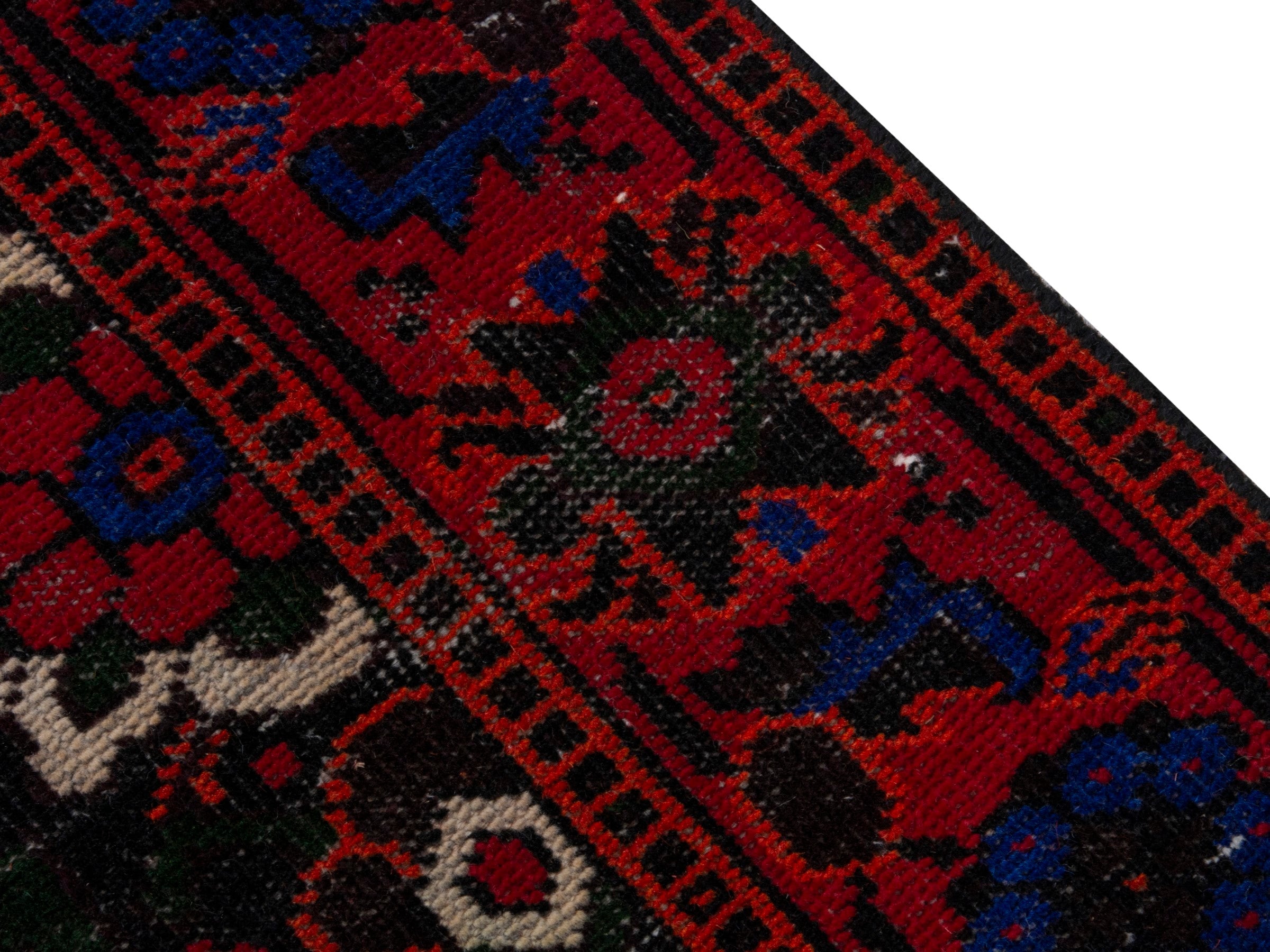 Persian Ferdos runner rug in burgundy and deep red, view 7 of 18