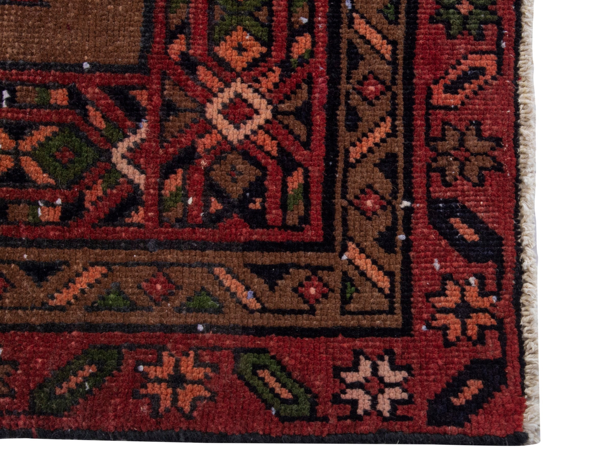 Persian Azerbaijan runner rug in taupe and faded red, view 5 of 17