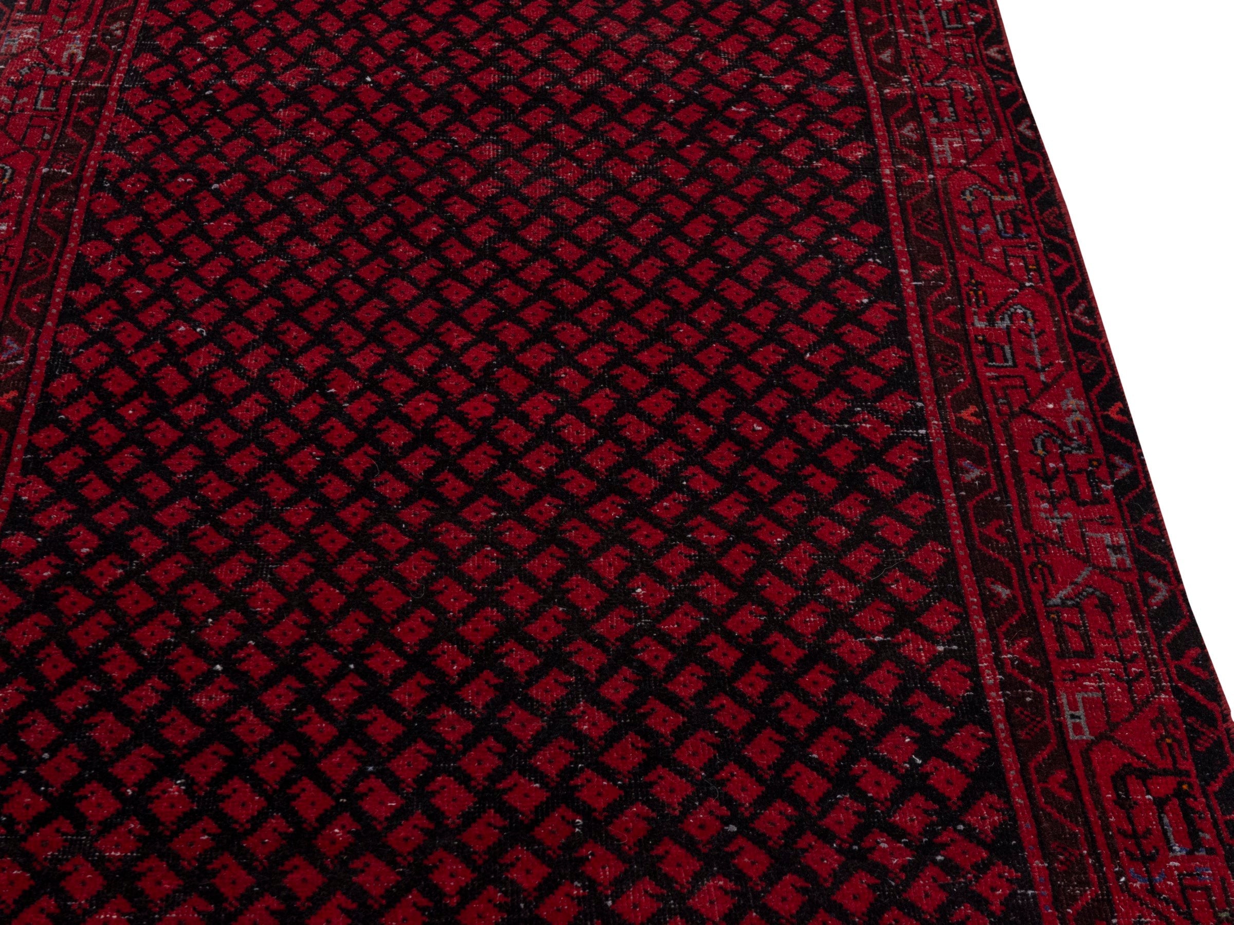 Persian Botteh runner rug in deep red and faded red, view 10 of 18