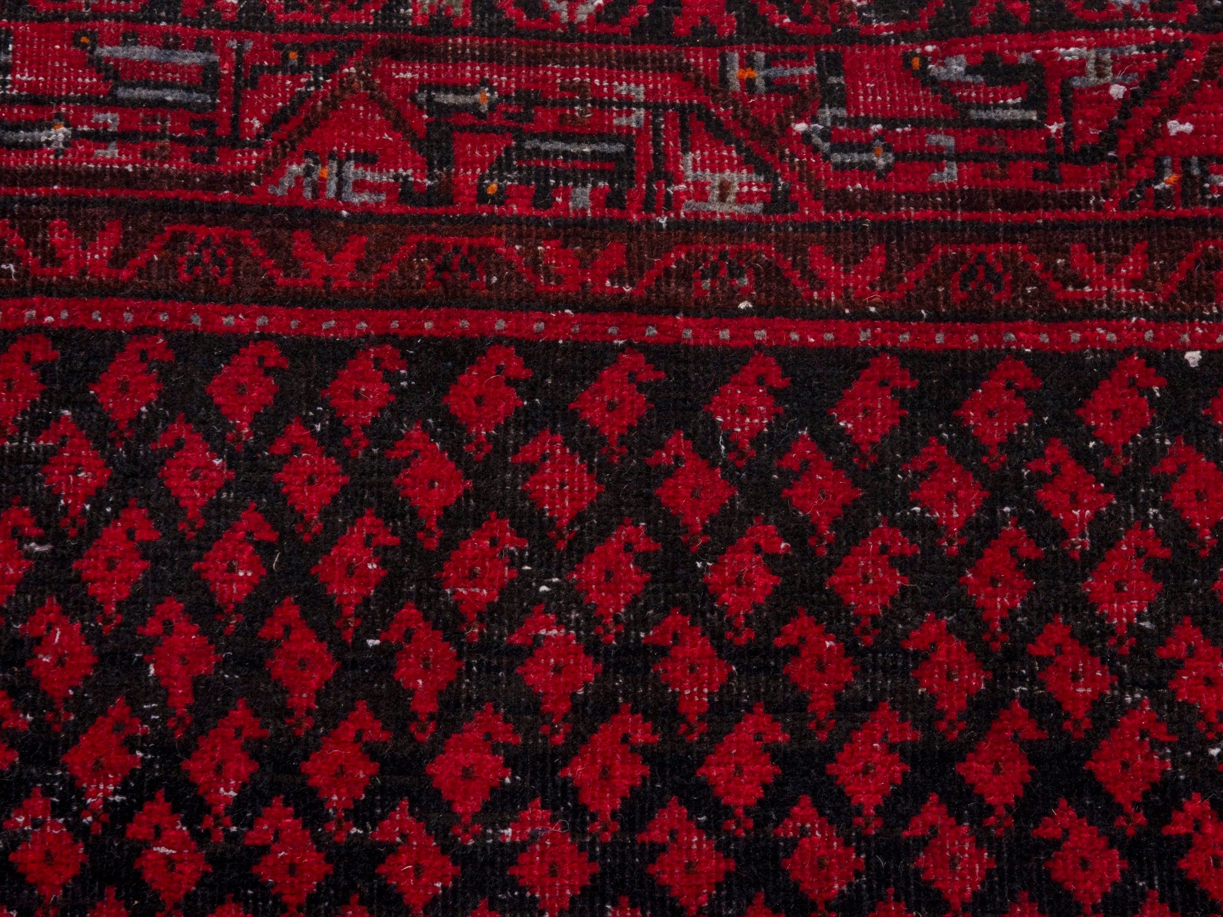 Persian Botteh runner rug in deep red and faded red, view 13 of 18