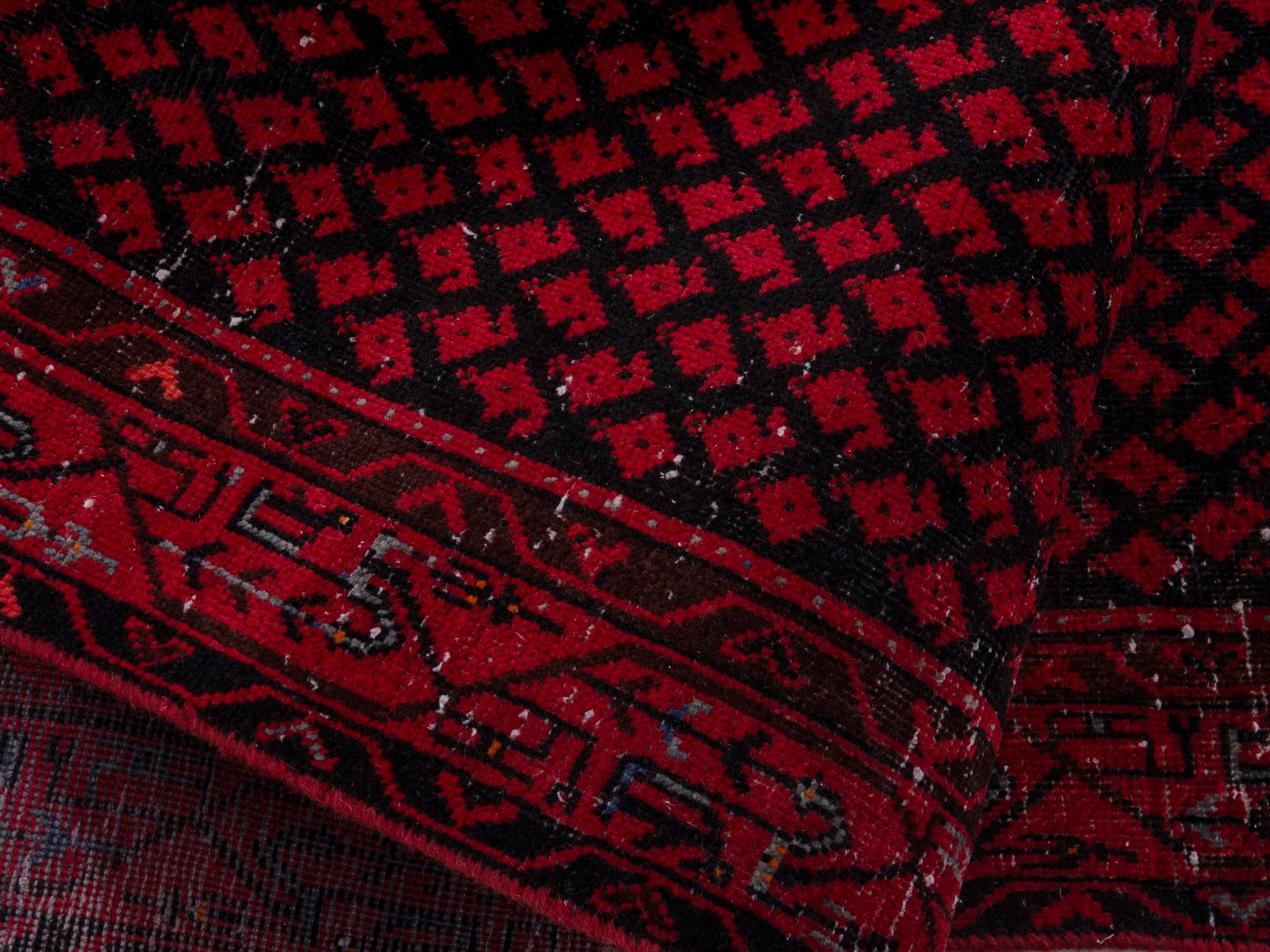 Persian Botteh runner rug in deep red and faded red, view 16 of 18