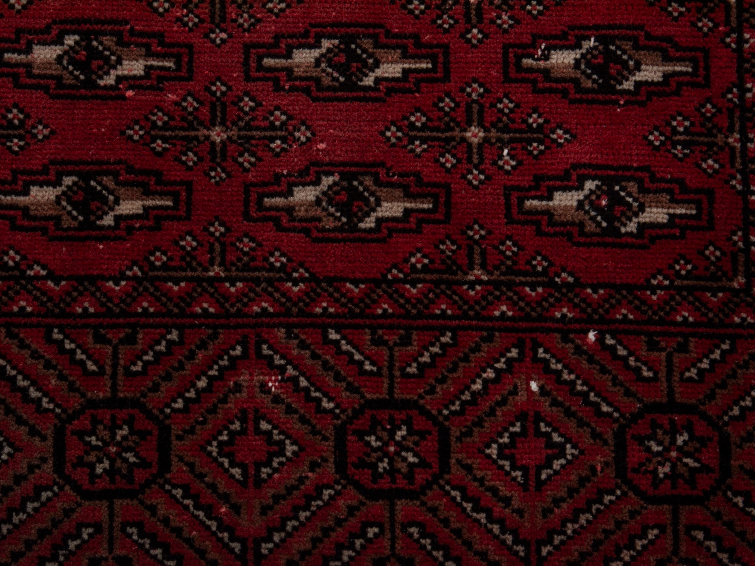 Persian Torkaman runner rug in burgundy and dark brown, view 11 of 19