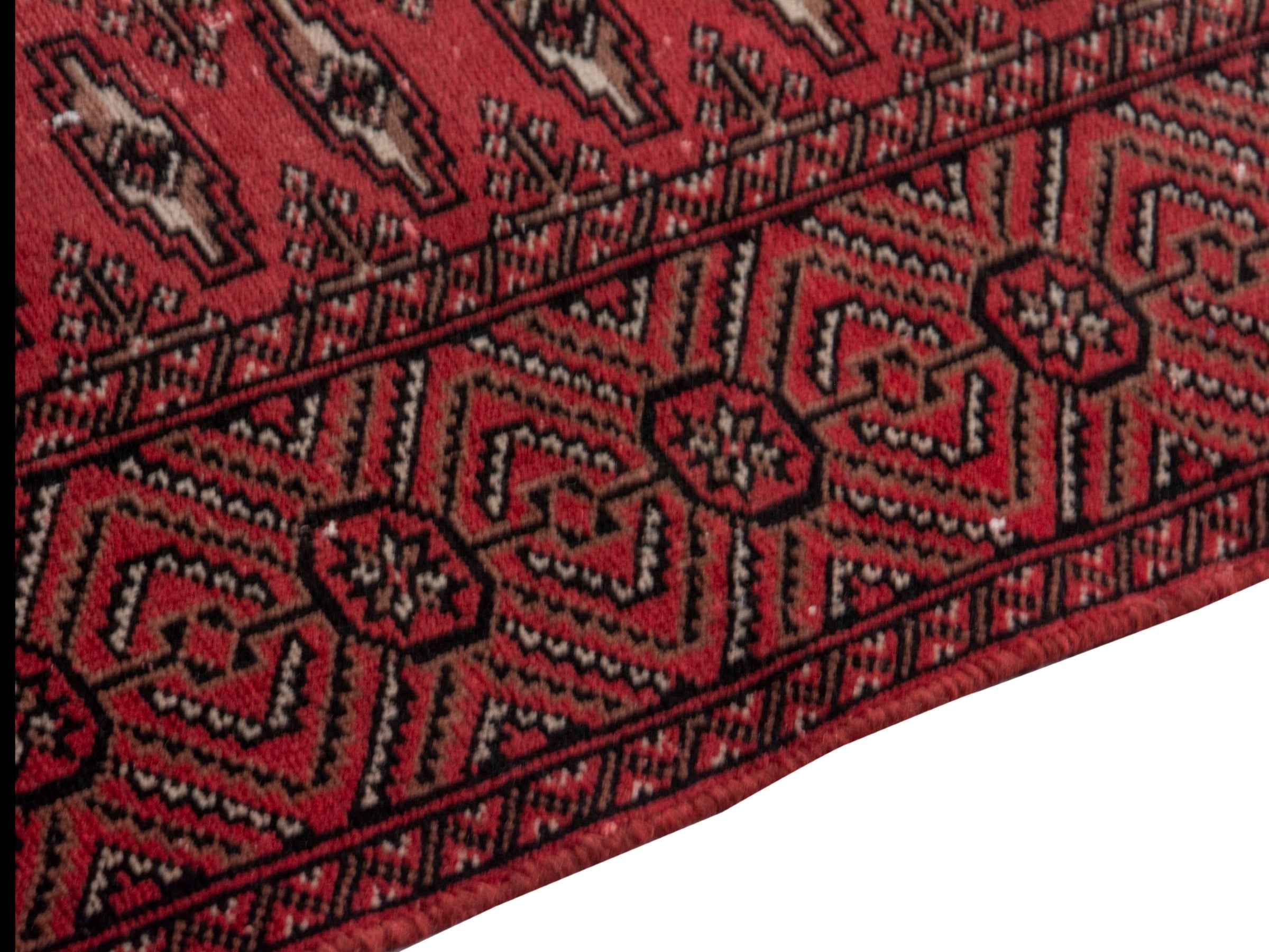 Persian Torkaman runner rug in burgundy and dark brown, view 8 of 19