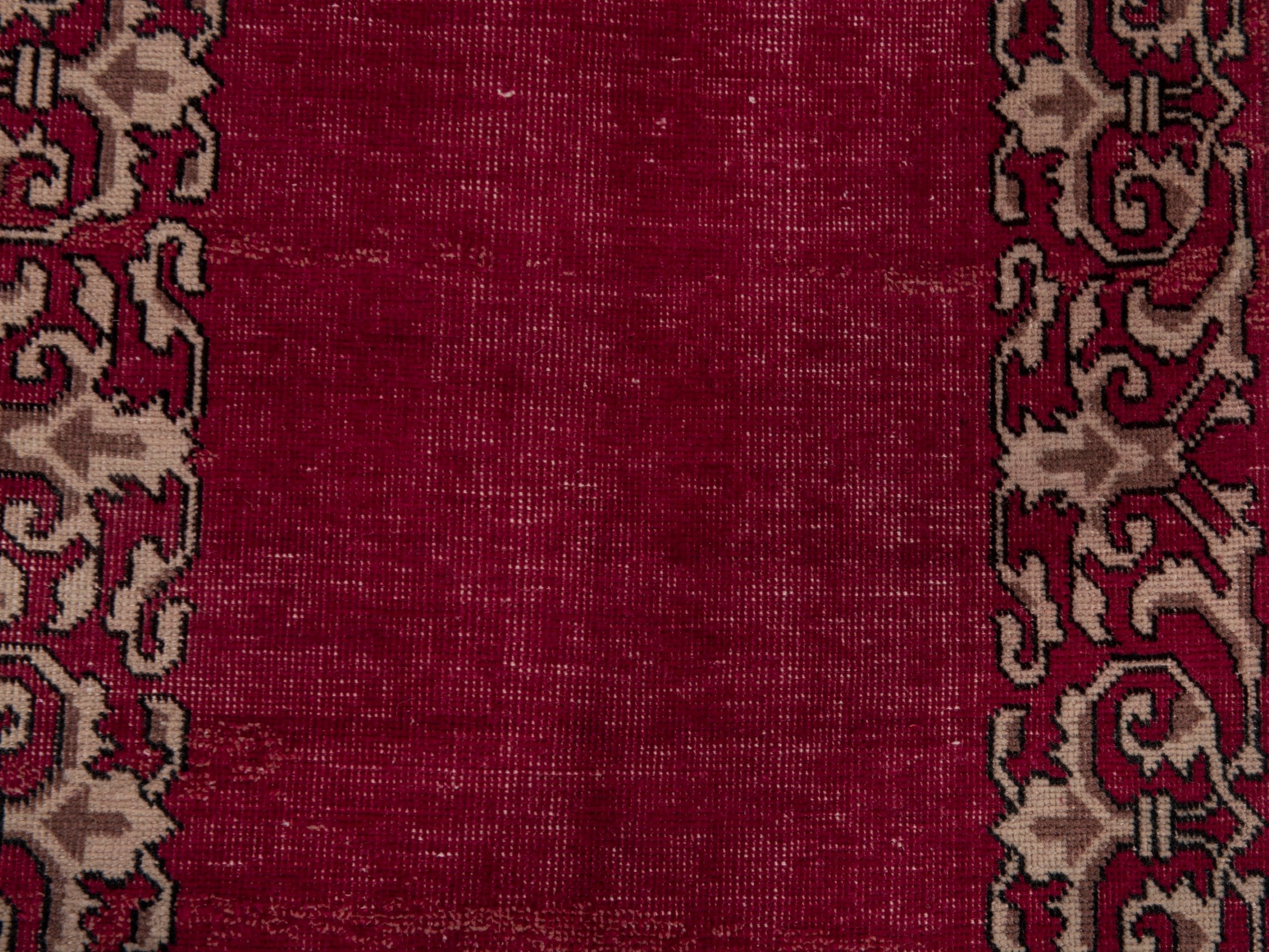 Persian Tabriz runner rug in burgundy and cream, view 13 of 17