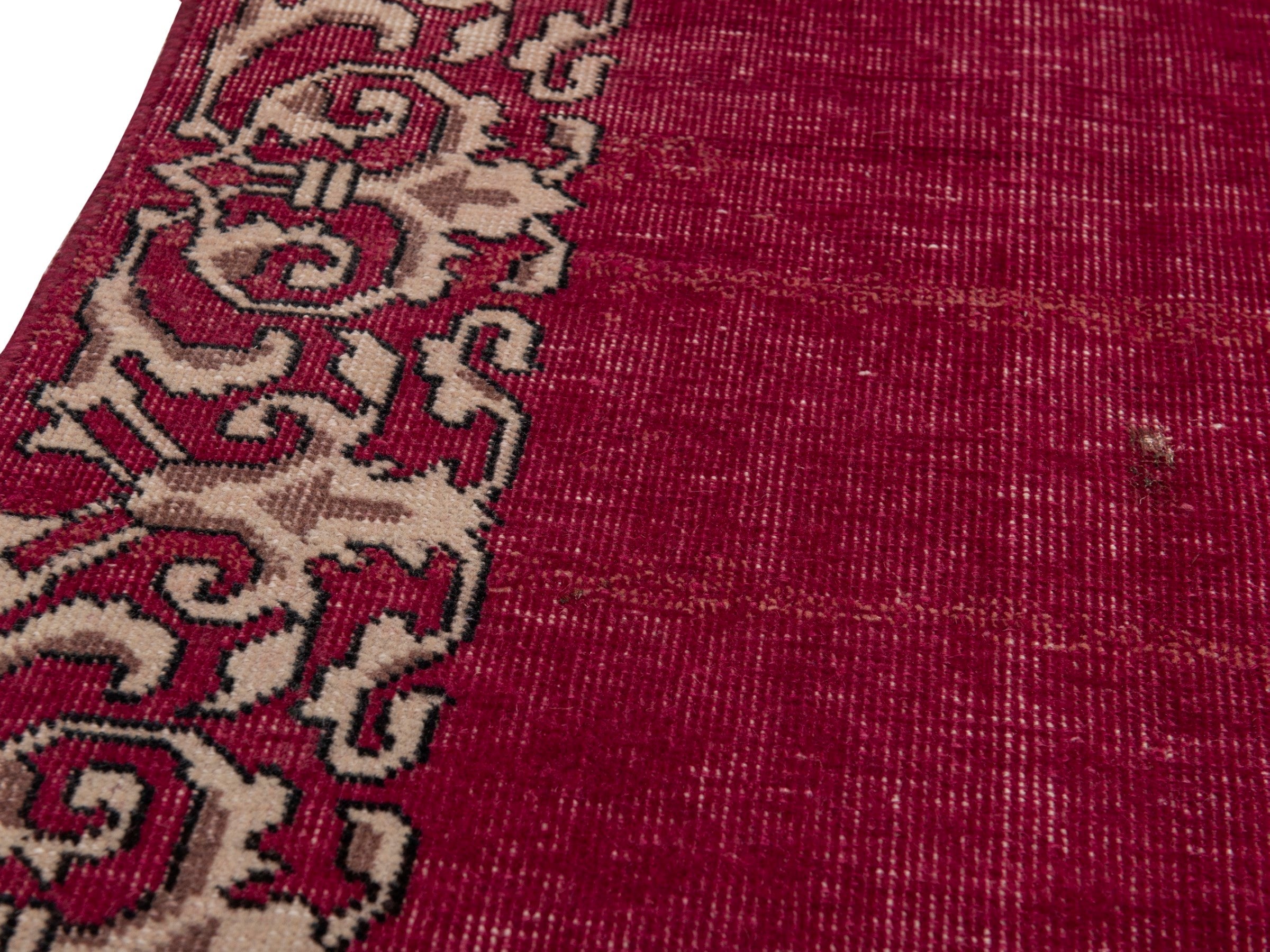 Persian Tabriz runner rug in burgundy and cream, view 10 of 17