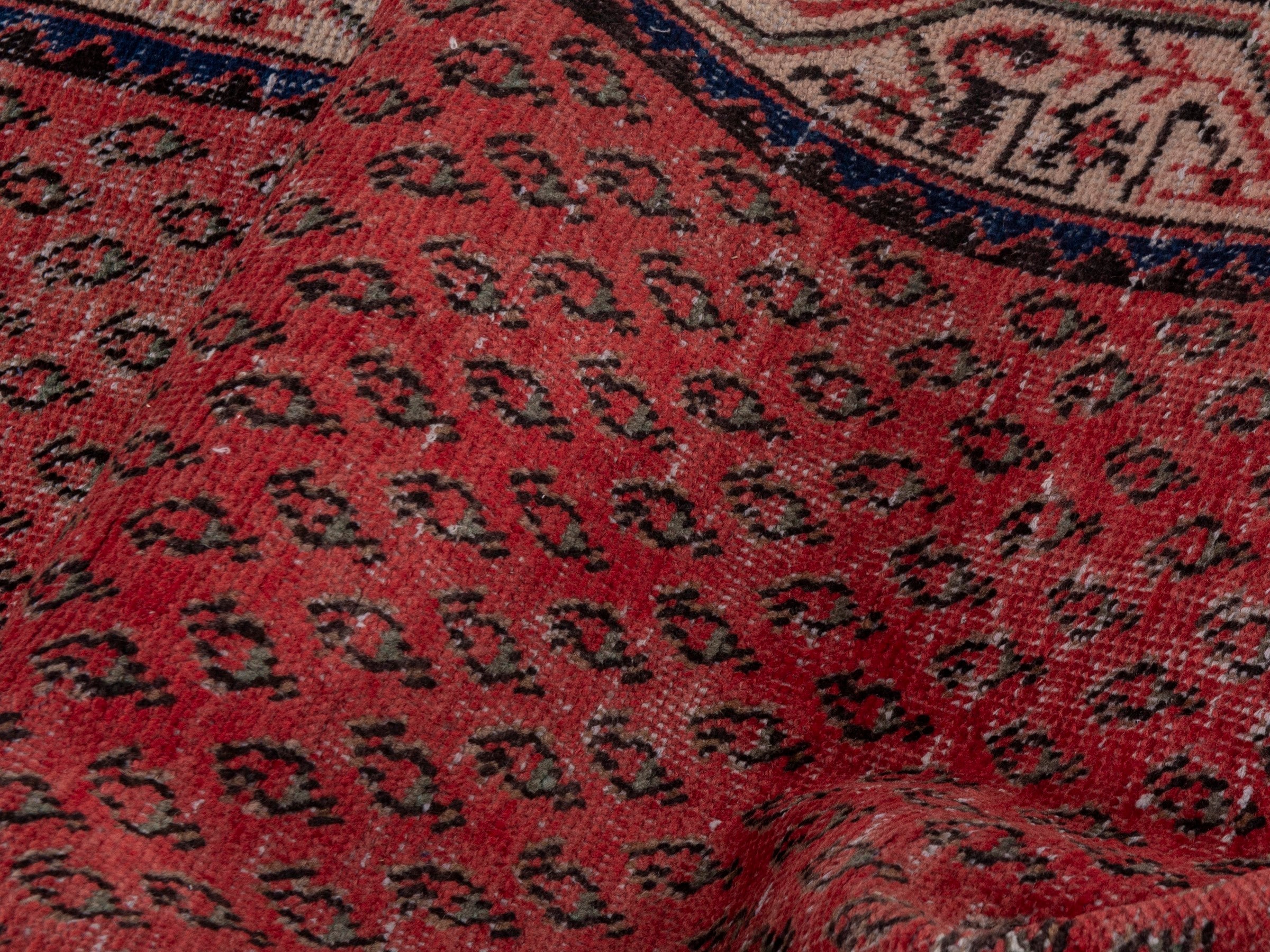 Persian Arak runner rug in faded red and greige, view 14 of 18