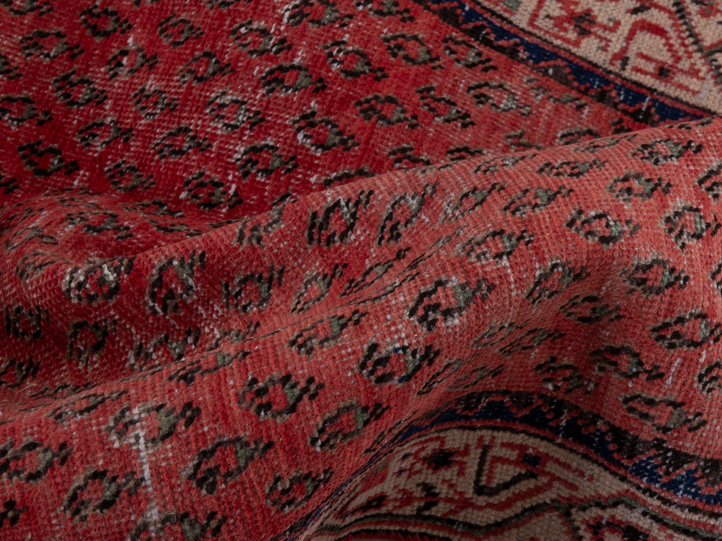 Persian Arak runner rug in faded red and greige, view 15 of 18