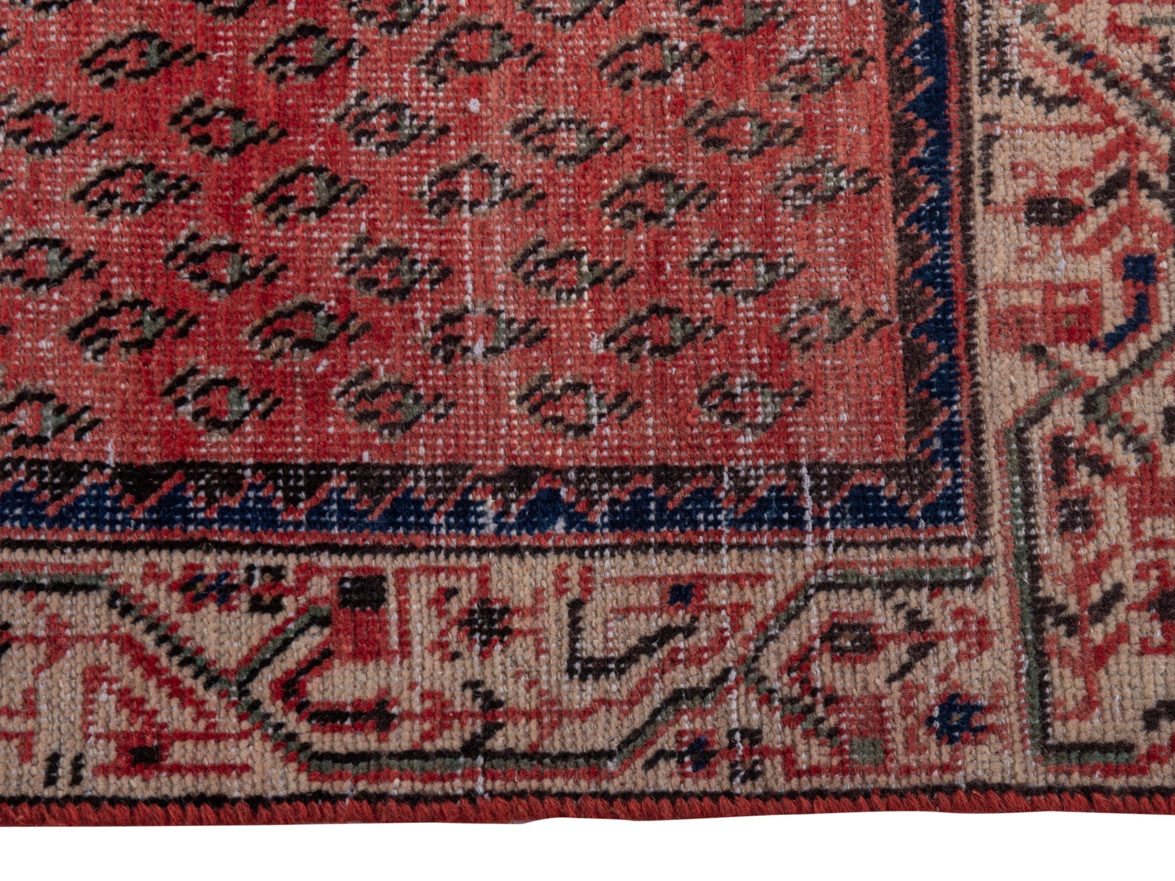 Persian Arak runner rug in faded red and greige, view 5 of 18