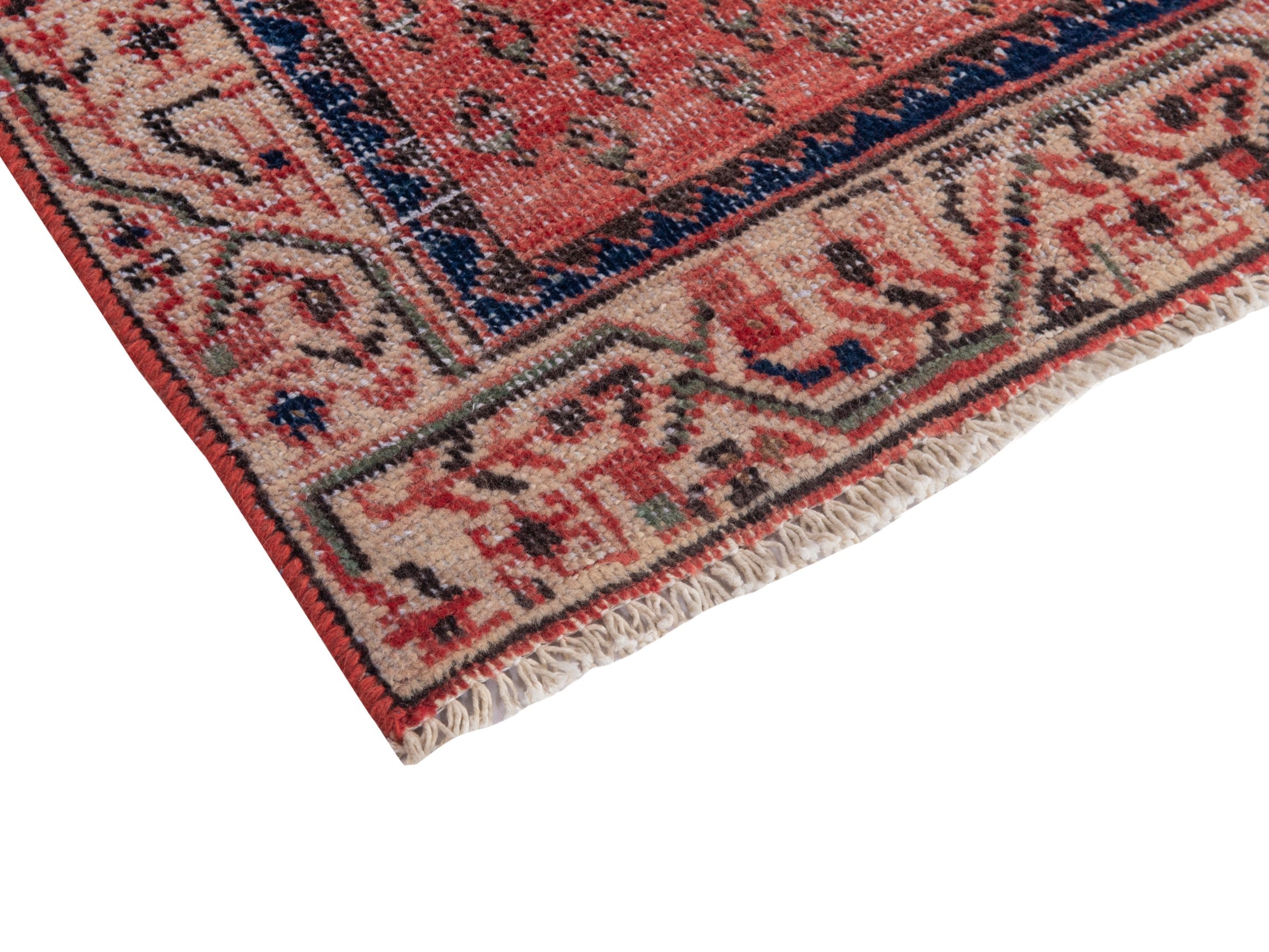 Persian Arak runner rug in faded red and greige, view 6 of 18