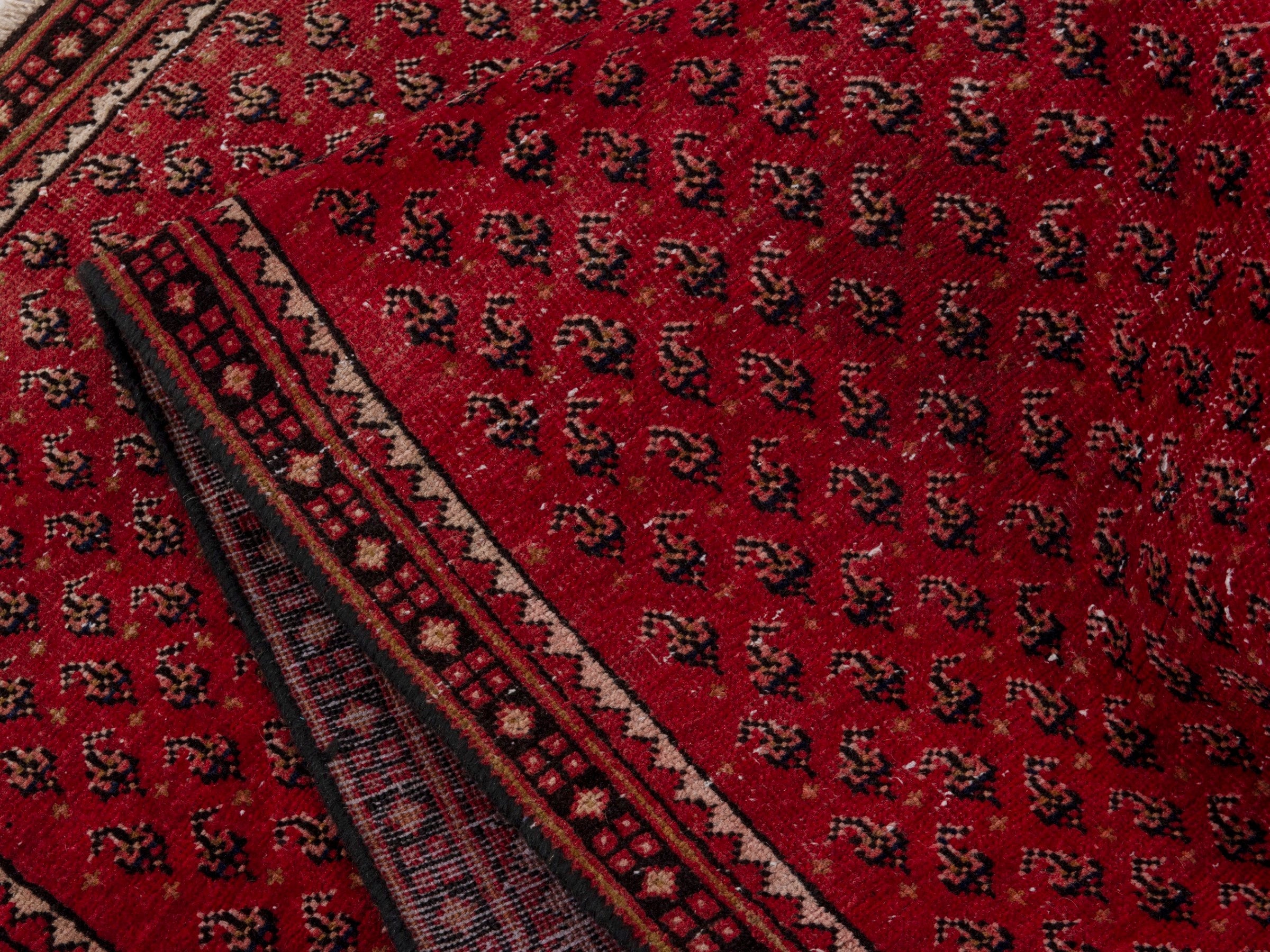 Persian Arak runner rug in burgundy and dark brown, view 14 of 17