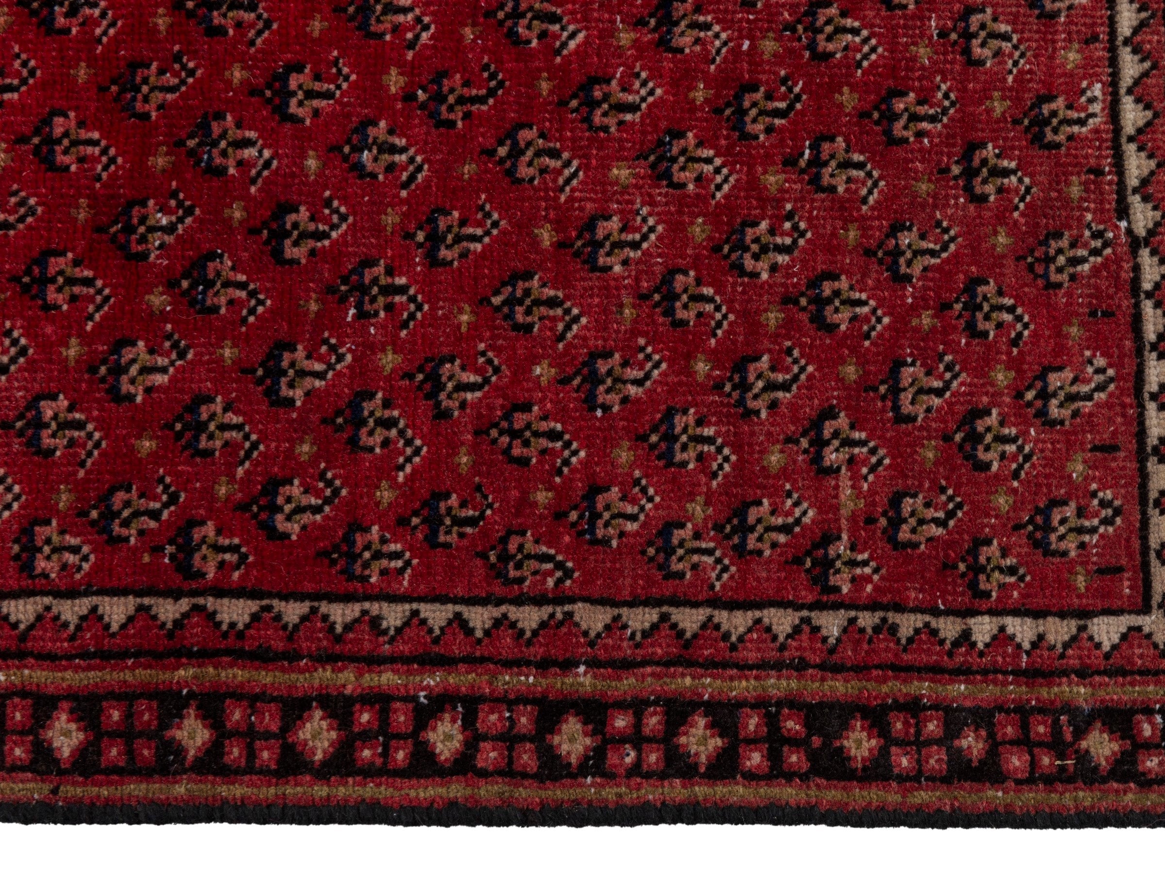 Persian Arak runner rug in burgundy and dark brown, view 5 of 17