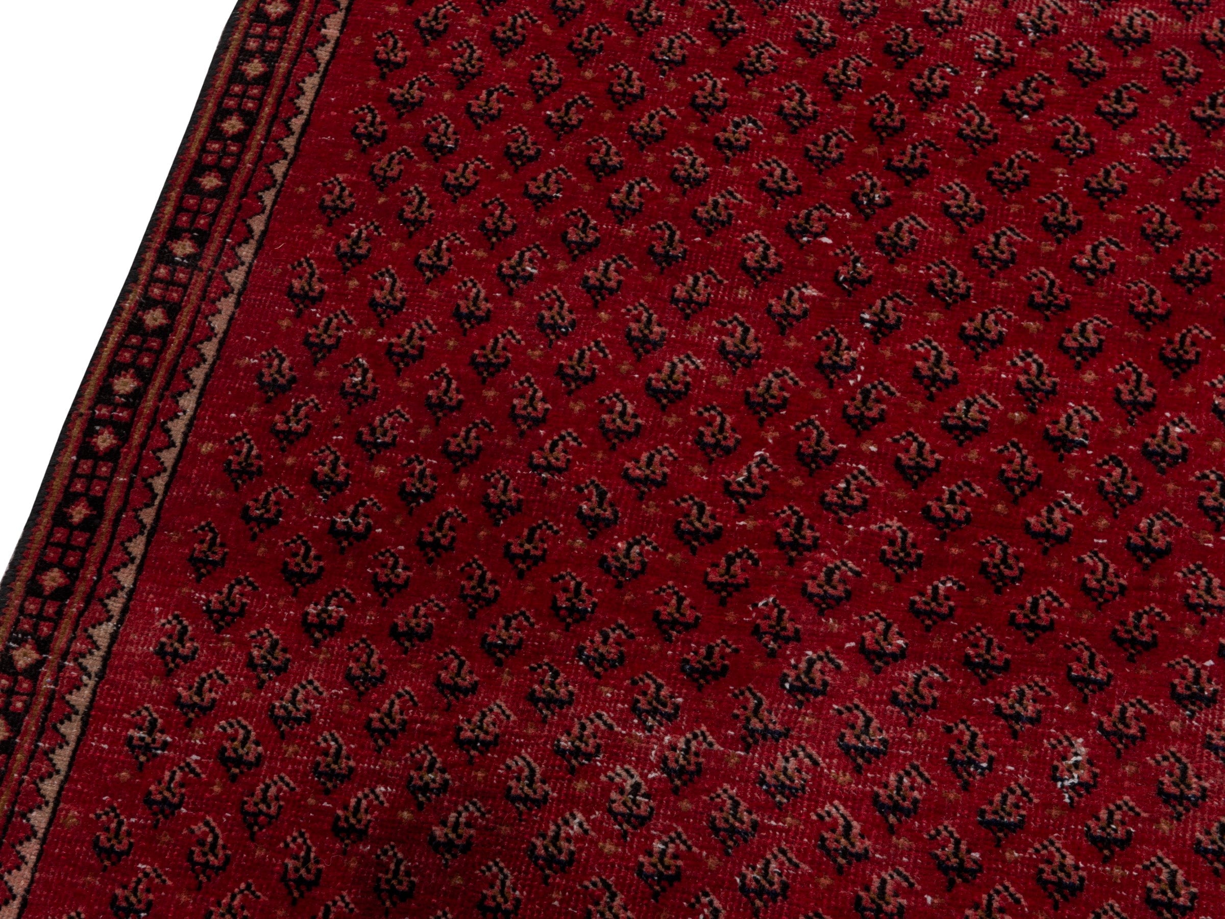 Persian Arak runner rug in burgundy and dark brown, view 7 of 17