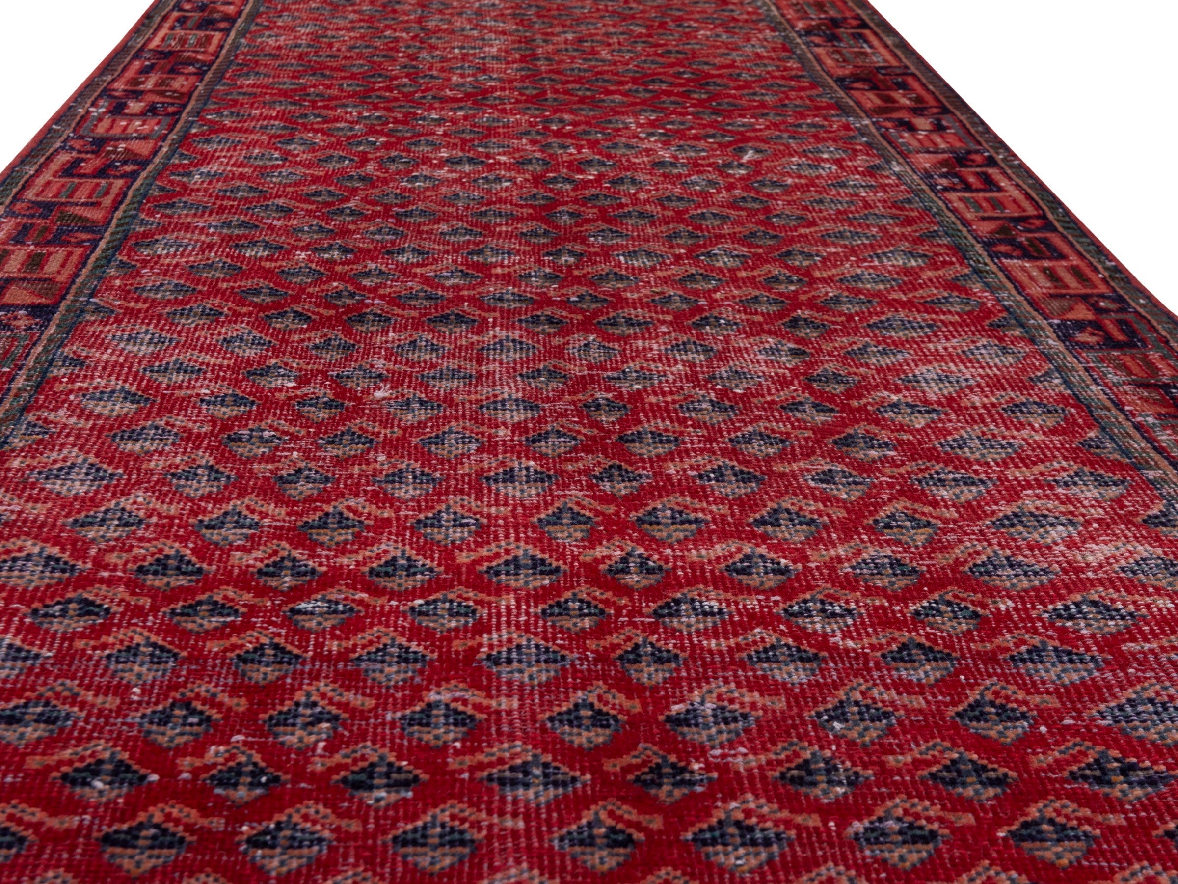 Persian Mahal runner rug in deep red and dark brown, view 10 of 19