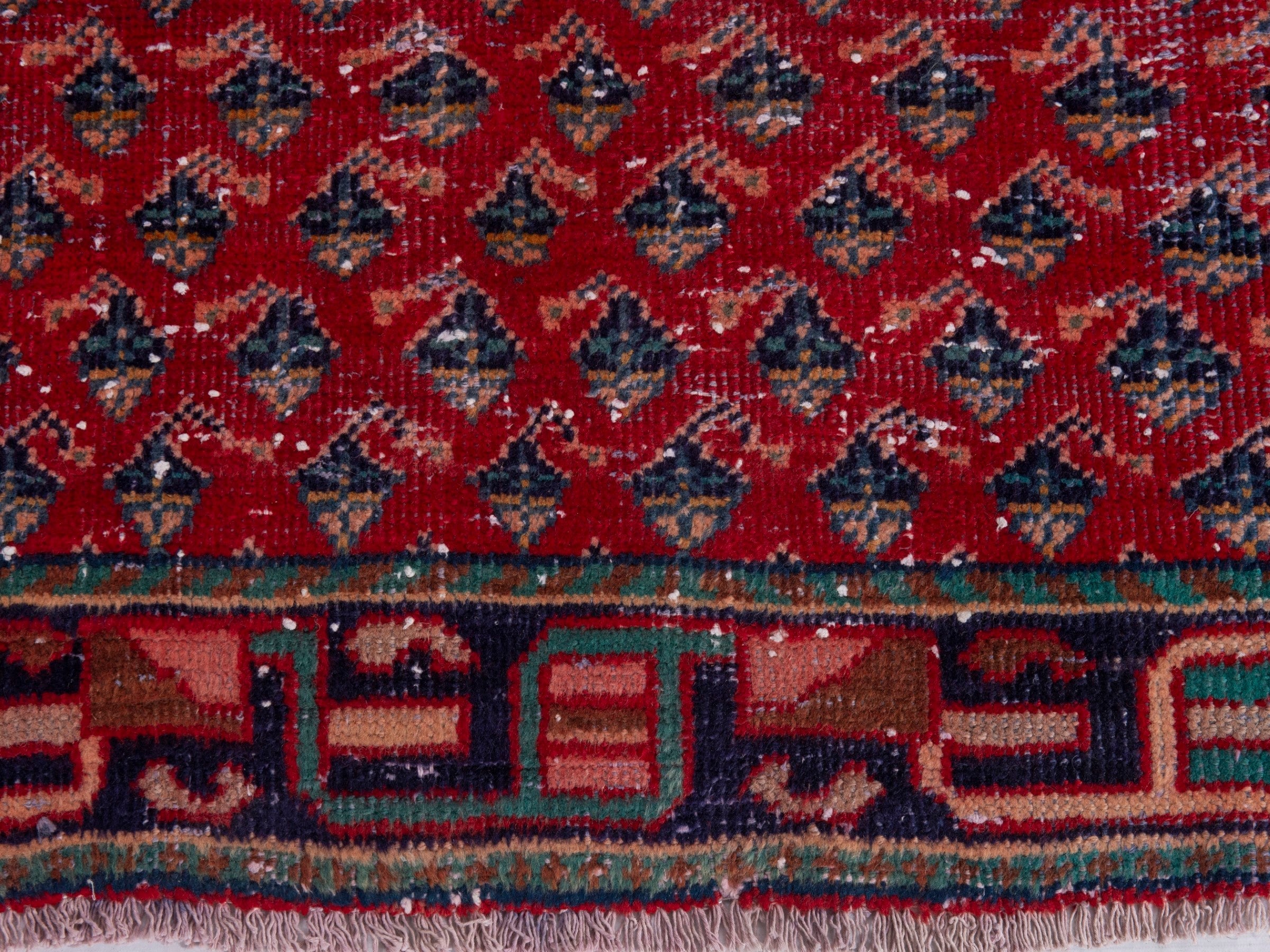 Persian Mahal runner rug in deep red and dark brown, view 11 of 19