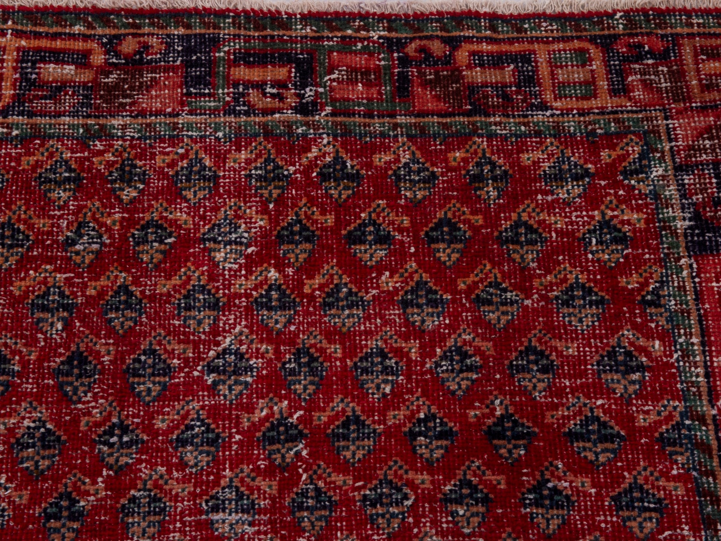 Persian Mahal runner rug in deep red and dark brown, view 13 of 19