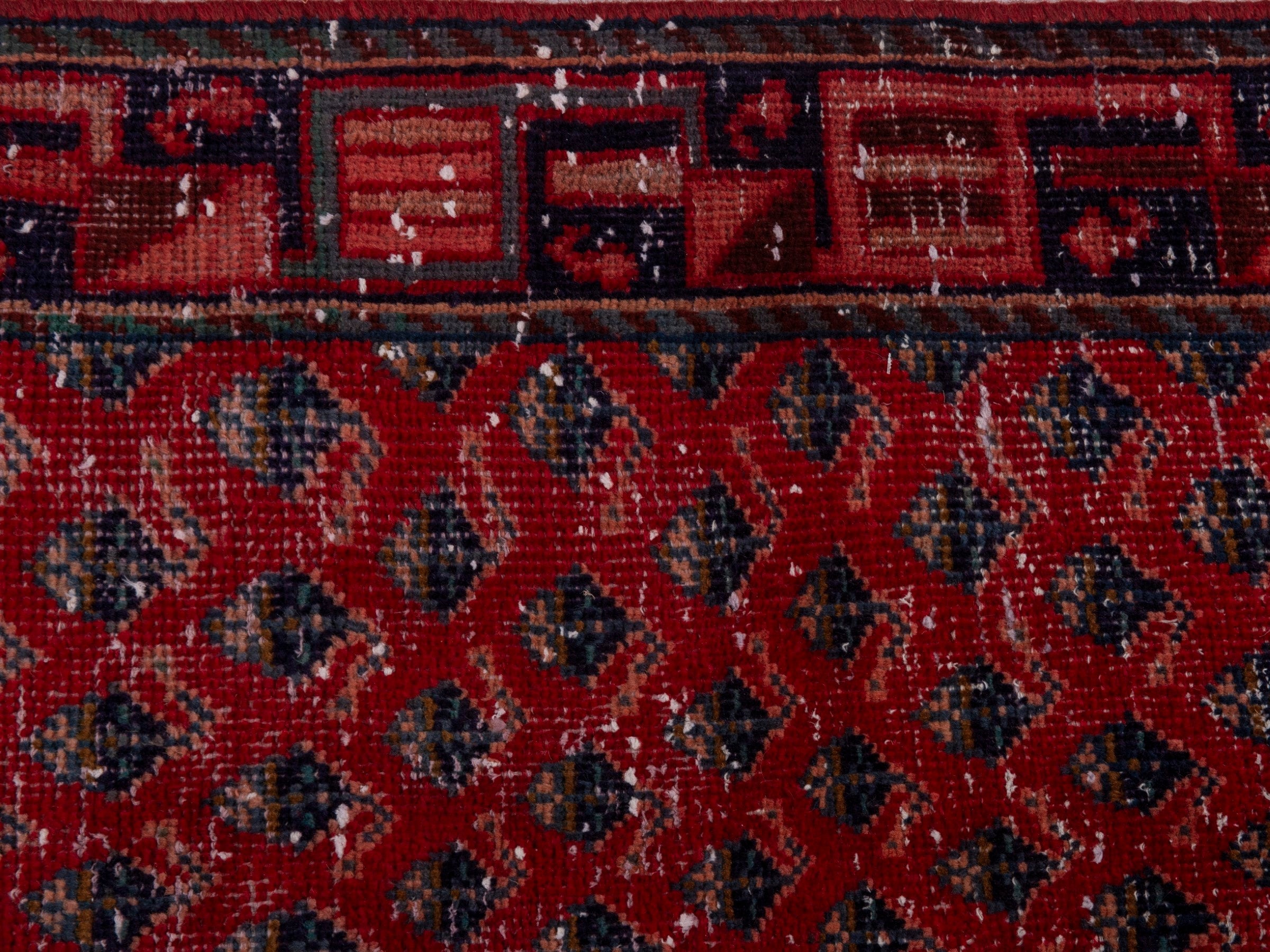 Persian Mahal runner rug in deep red and dark brown, view 14 of 19