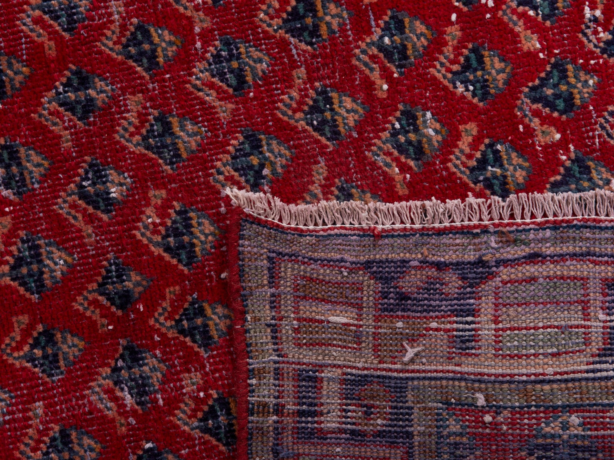 Persian Mahal runner rug in deep red and dark brown, view 19 of 19